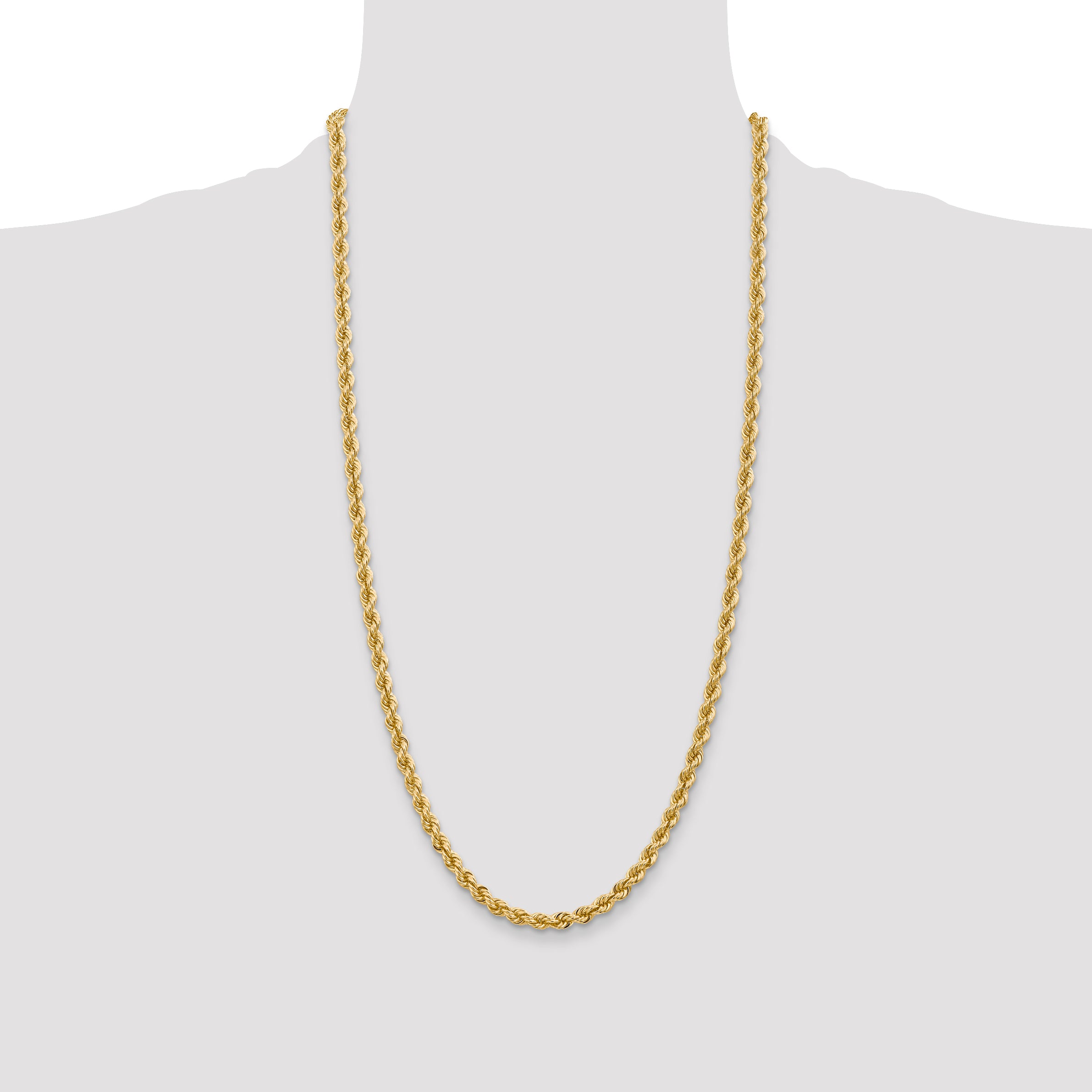 14K 18 inch 5mm Regular Rope with Lobster Clasp Chain