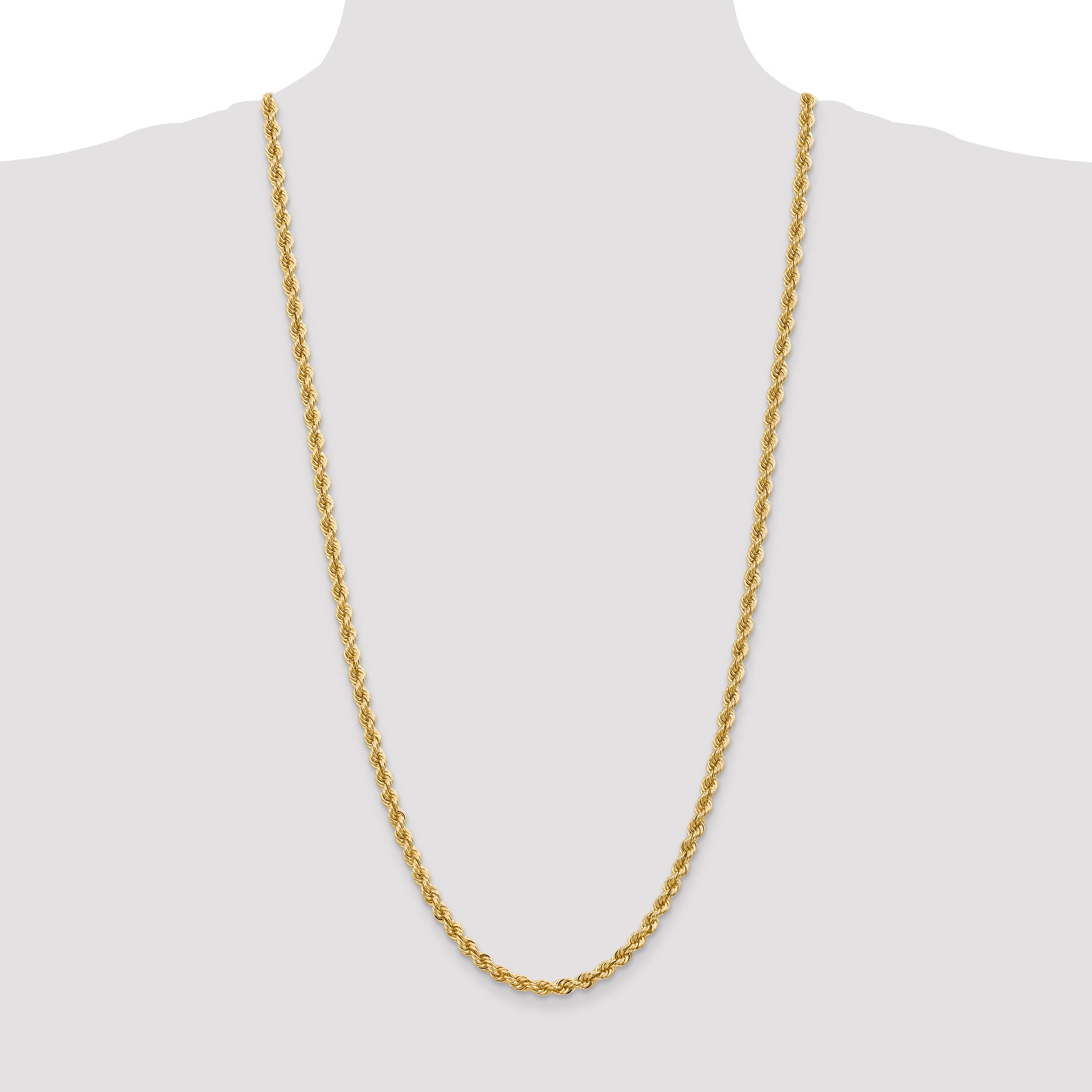 14K 18 inch 5mm Regular Rope with Lobster Clasp Chain