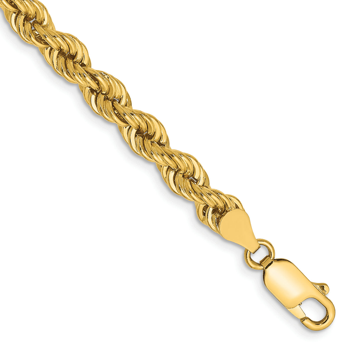 14K 9 inch 5mm Regular Rope with Lobster Clasp Chain