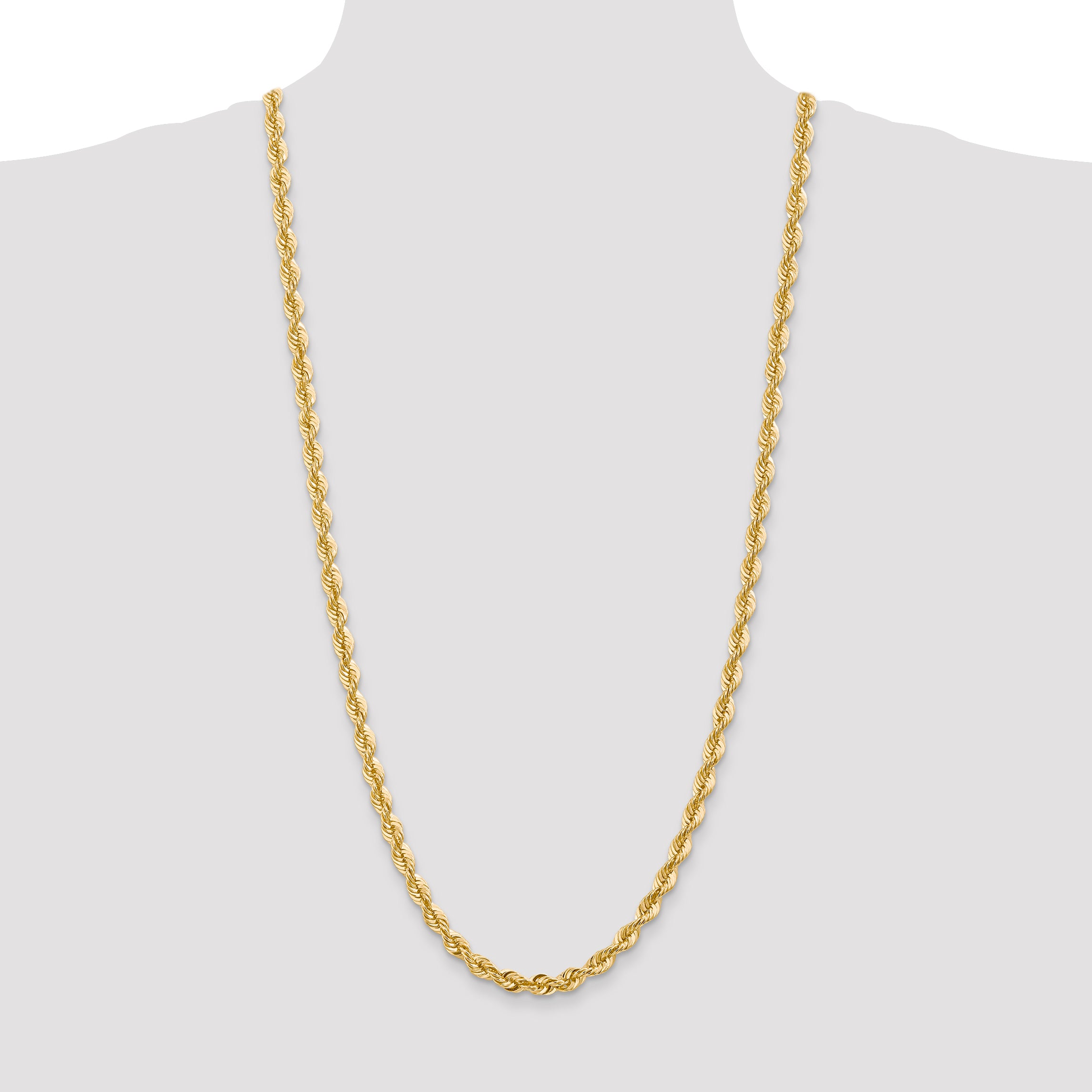 14K 20 inch 6mm Regular Rope with Lobster Clasp Chain