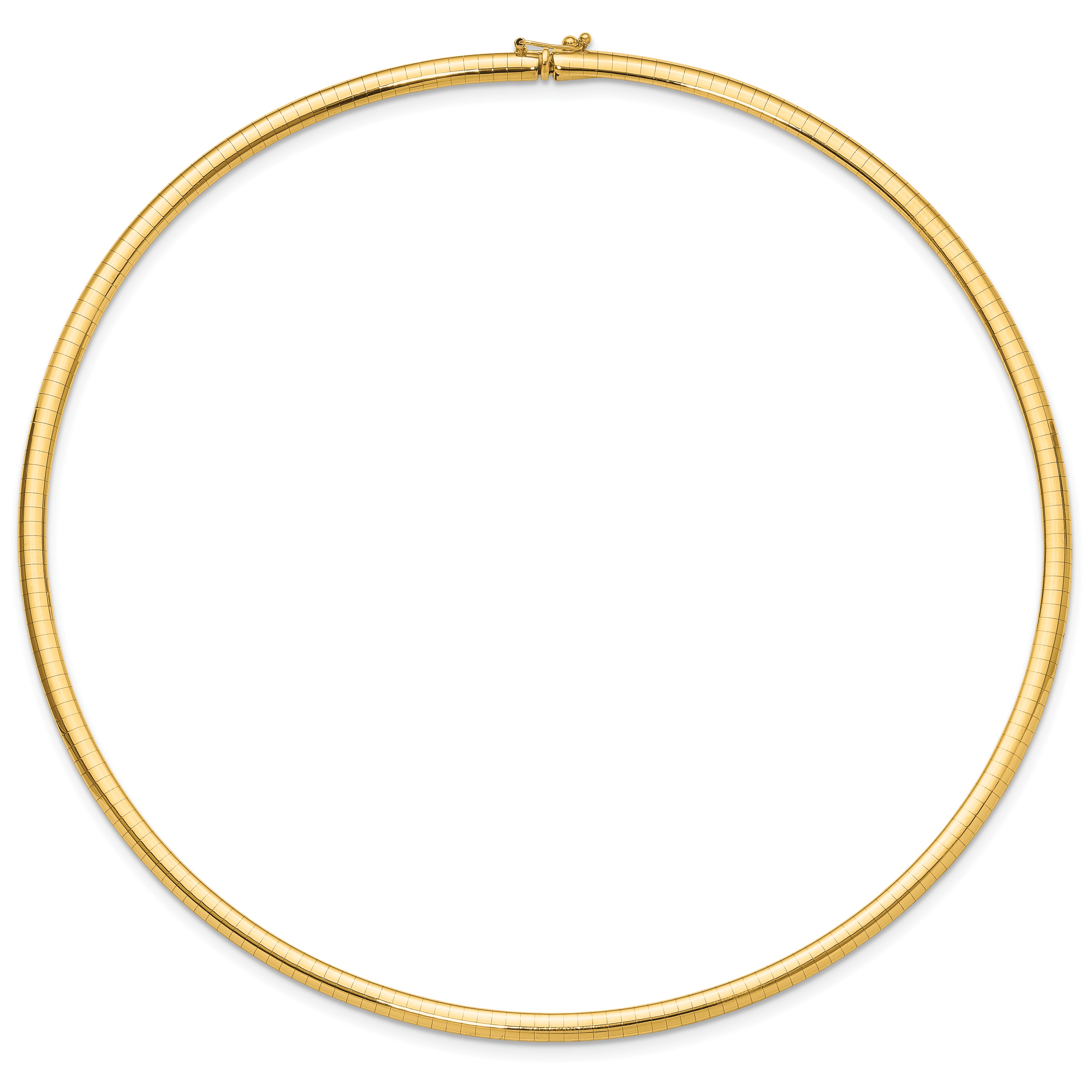 14K 4mm Domed Omega Necklace