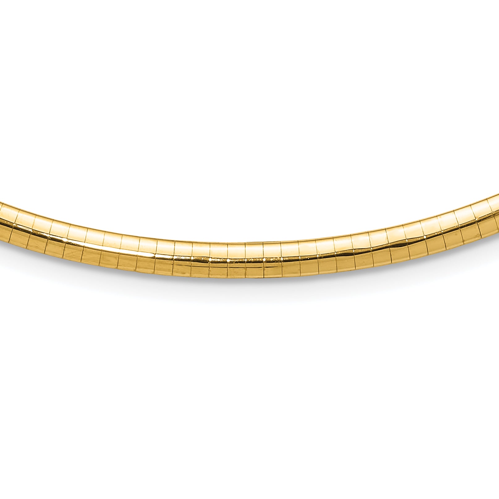 14K 4mm Domed Omega Necklace