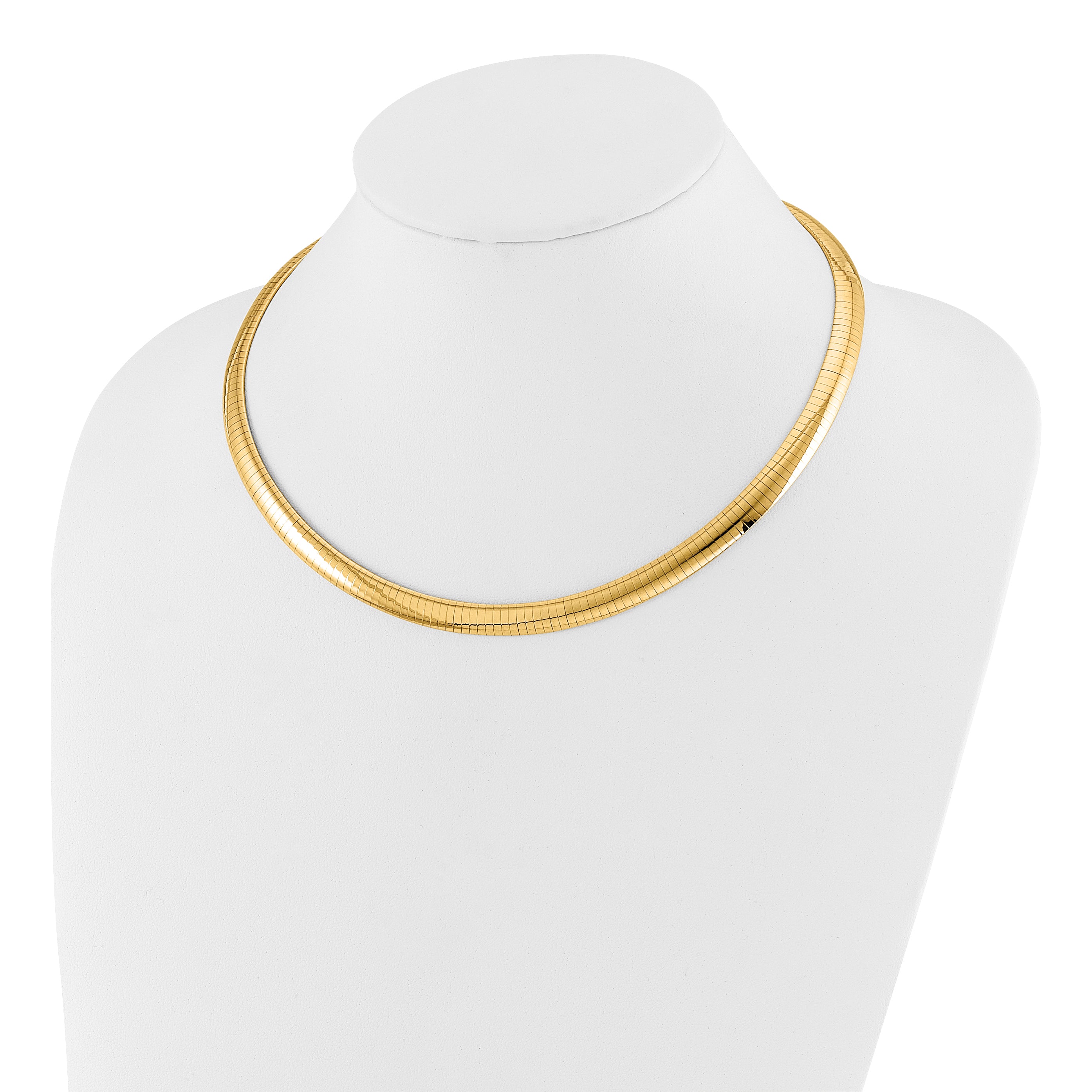 14K 8mm Lightweight Domed Omega Necklace