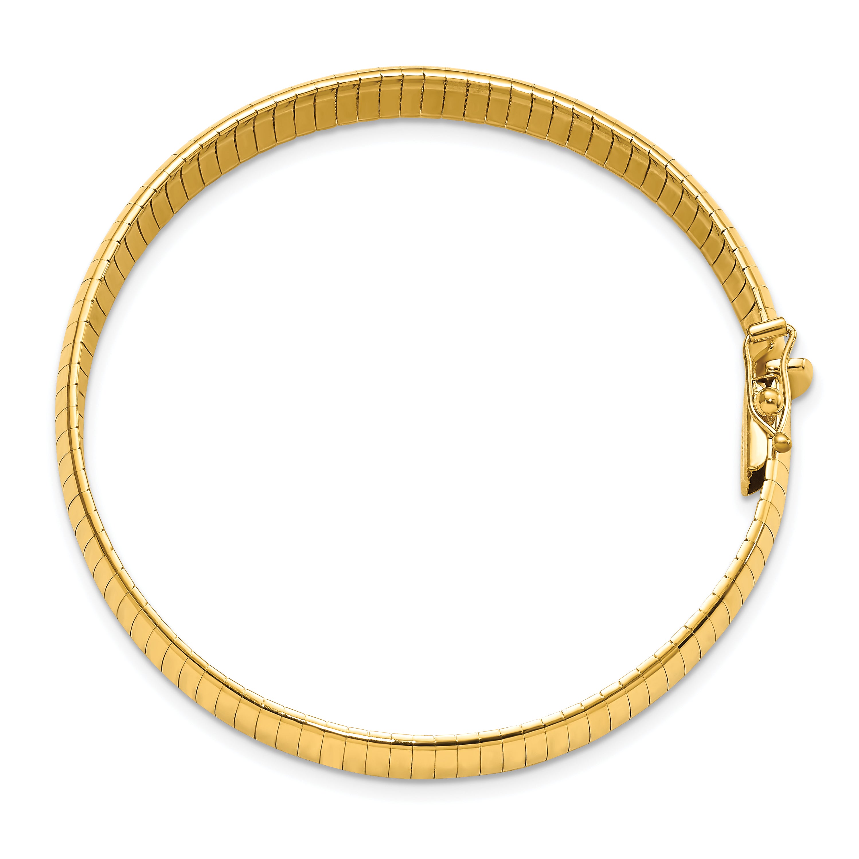 14K 8mm Lightweight Domed Omega Bracelet