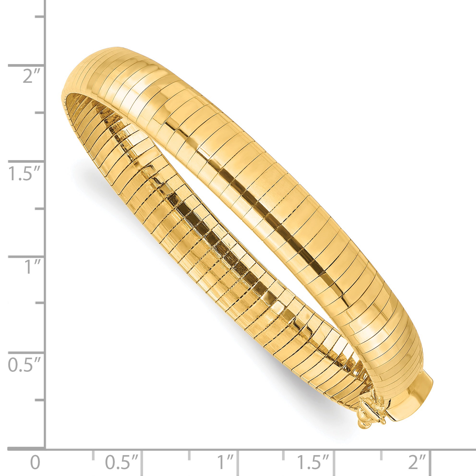 14K 8mm Lightweight Domed Omega Bracelet