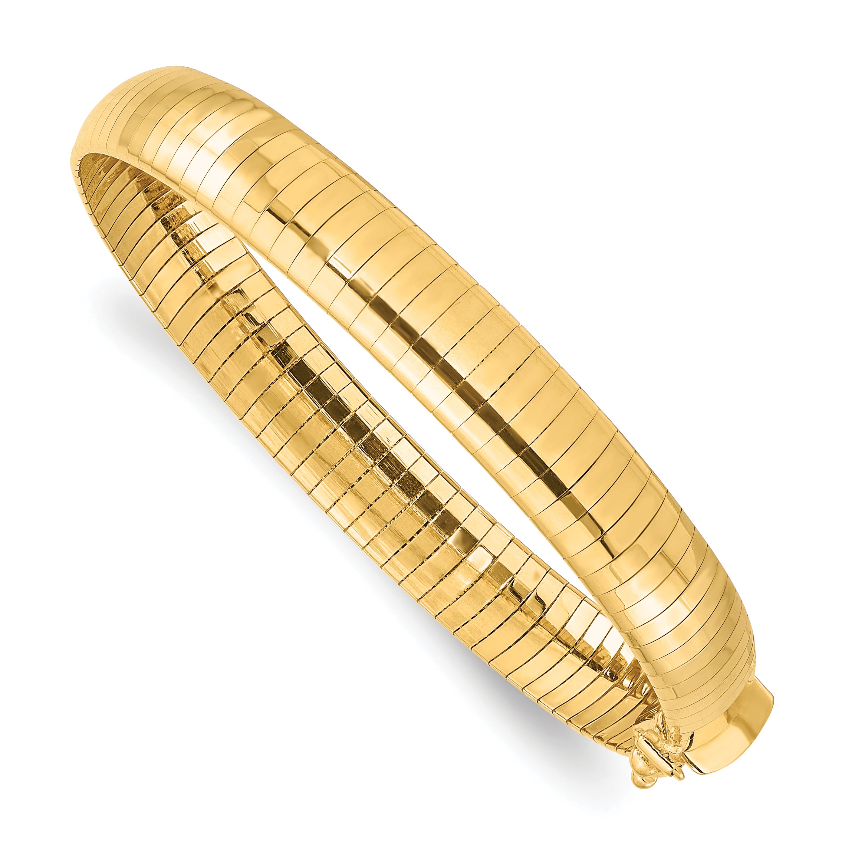 14K 8mm Lightweight Domed Omega Bracelet