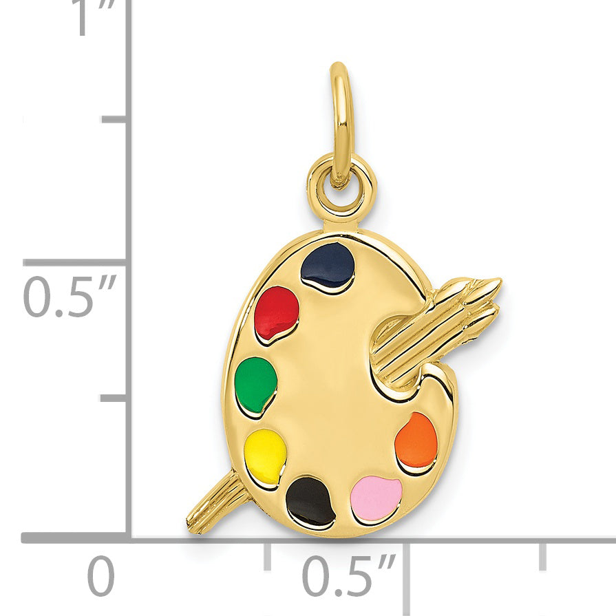 10k Enameled Artist Palette Charm