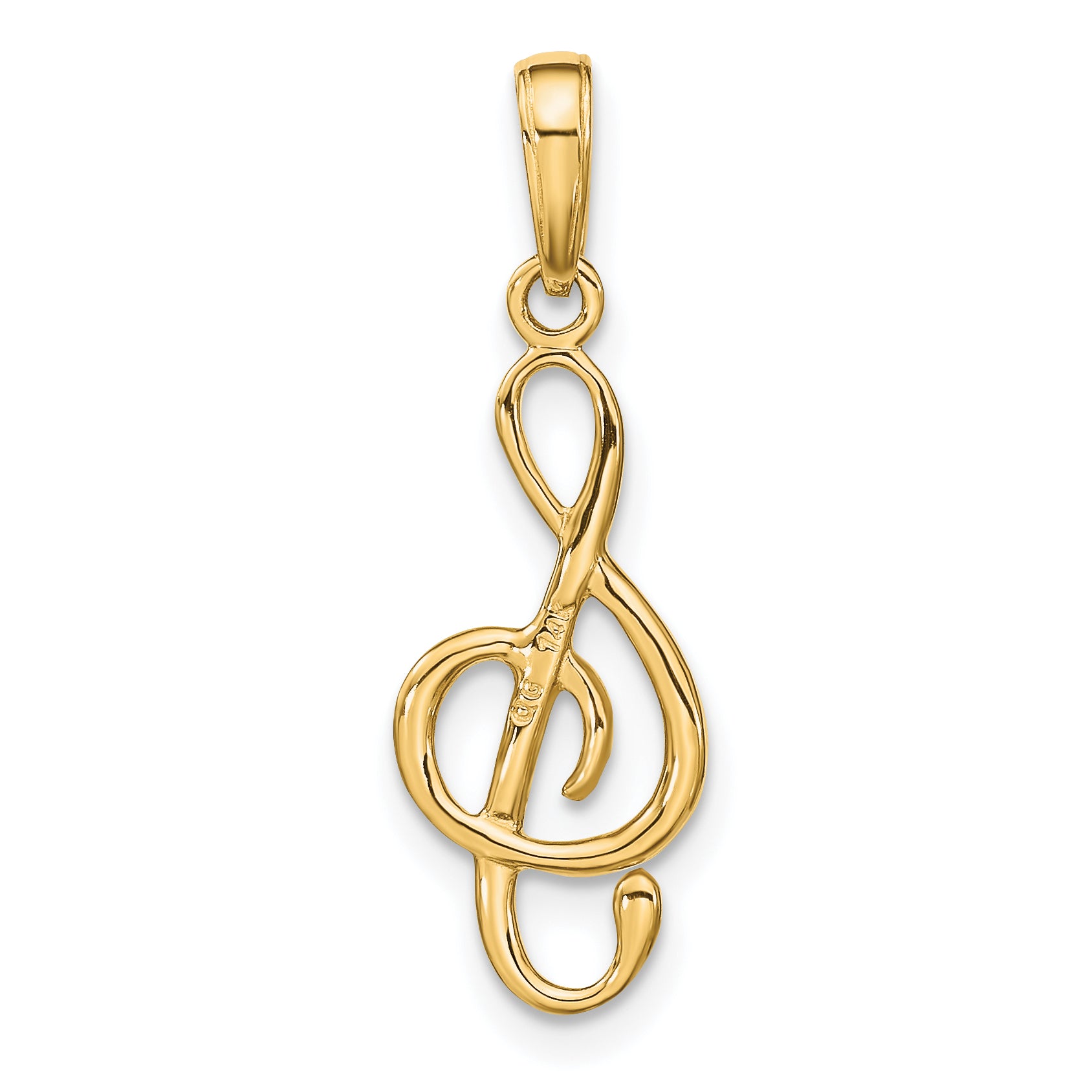 10K Treble Clef Pendant