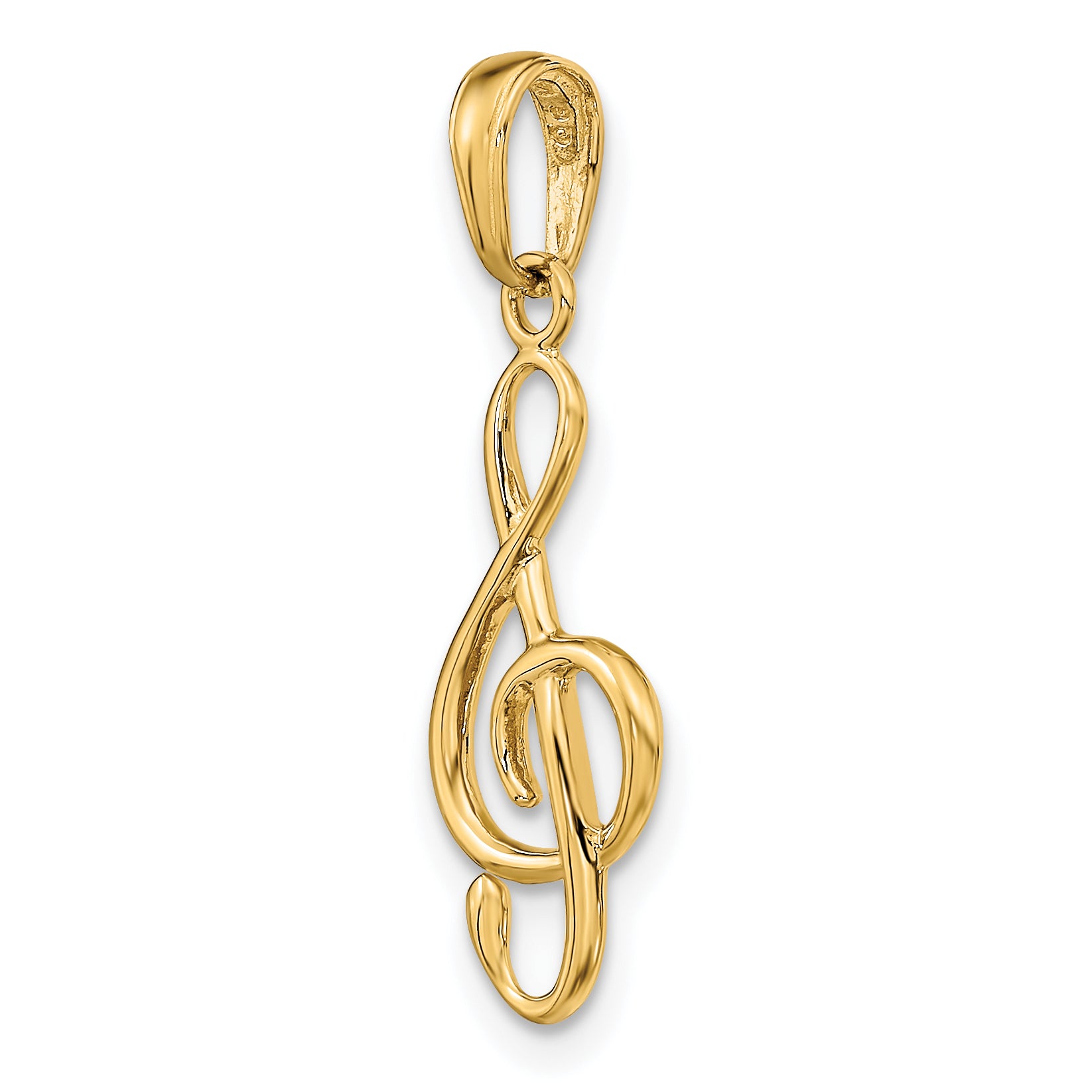 10K Treble Clef Pendant