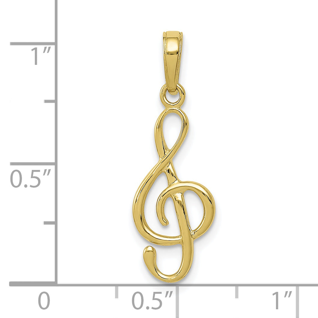 10K Treble Clef Pendant