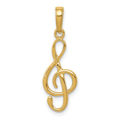 10K Treble Clef Pendant