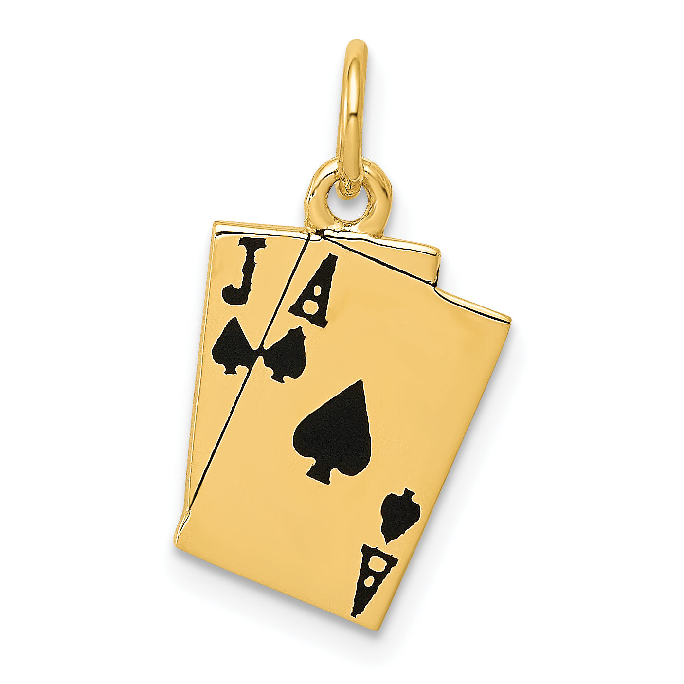 10k Enameled Blackjack Playing Cards Charm