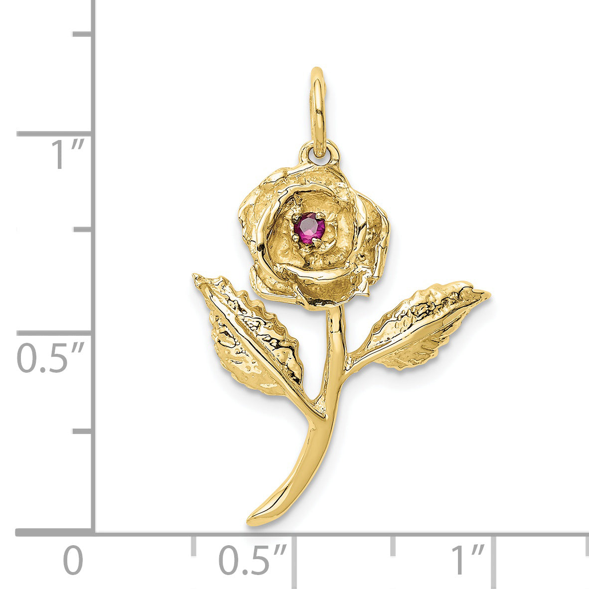 10k CZ Rose Charm