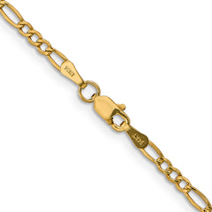 10k 2.5mm Semi-Solid Figaro Chain