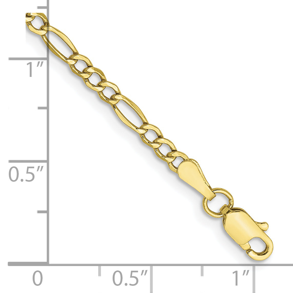 10k 2.5mm Semi-Solid Figaro Chain