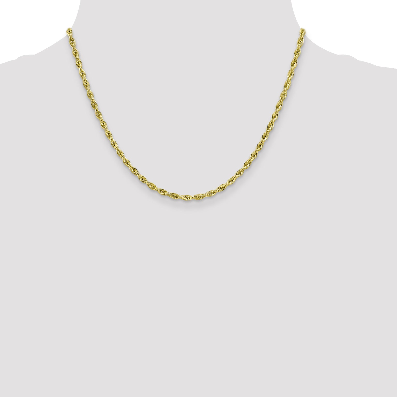 10k 3mm Semi-Solid Rope Chain