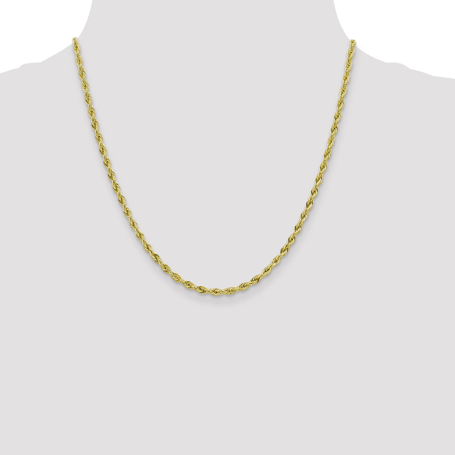 10k 3mm Semi-Solid Rope Chain