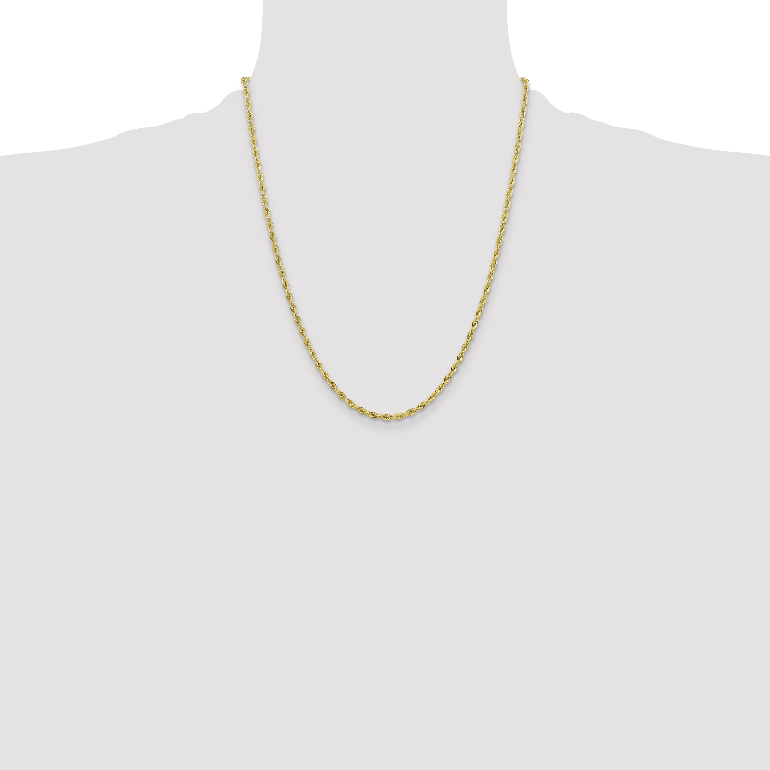 10k 3mm Semi-Solid Rope Chain