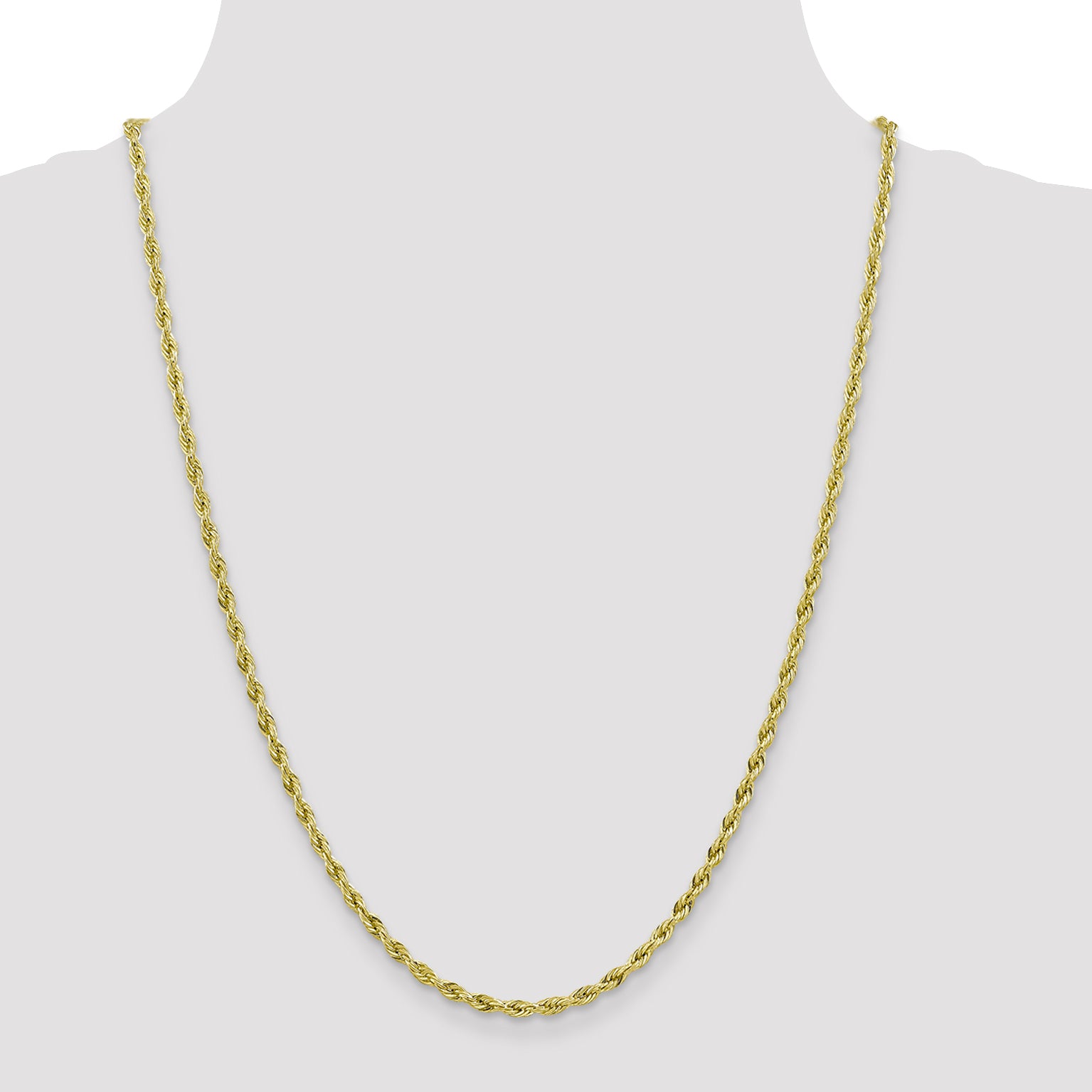 10k 3mm Semi-Solid Rope Chain