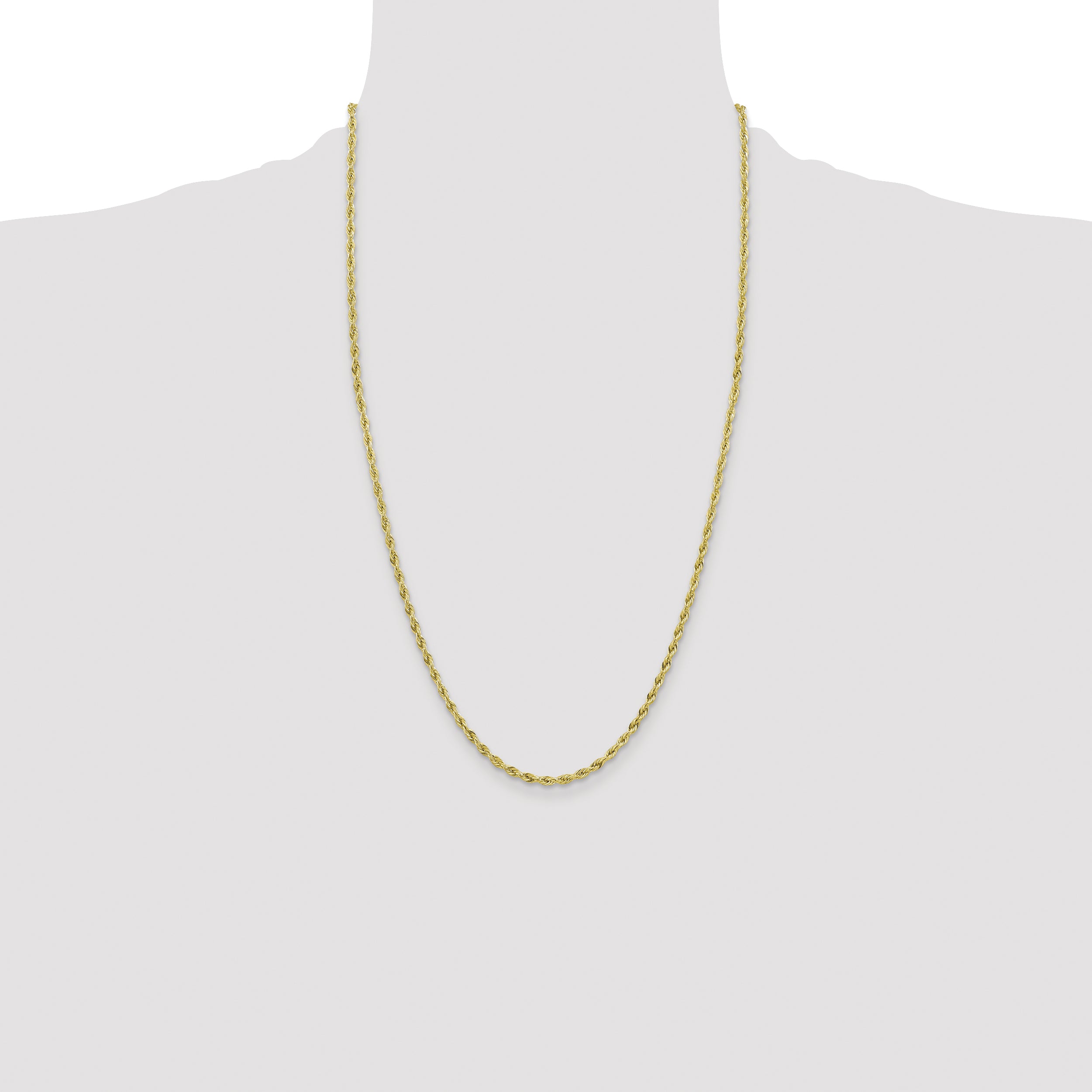 10k 3mm Semi-Solid Rope Chain