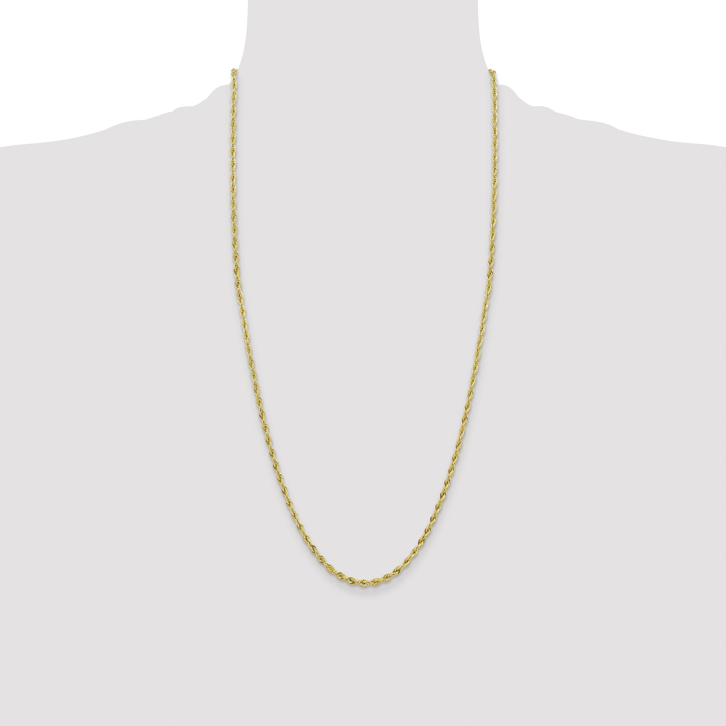 10k 3mm Semi-Solid Rope Chain