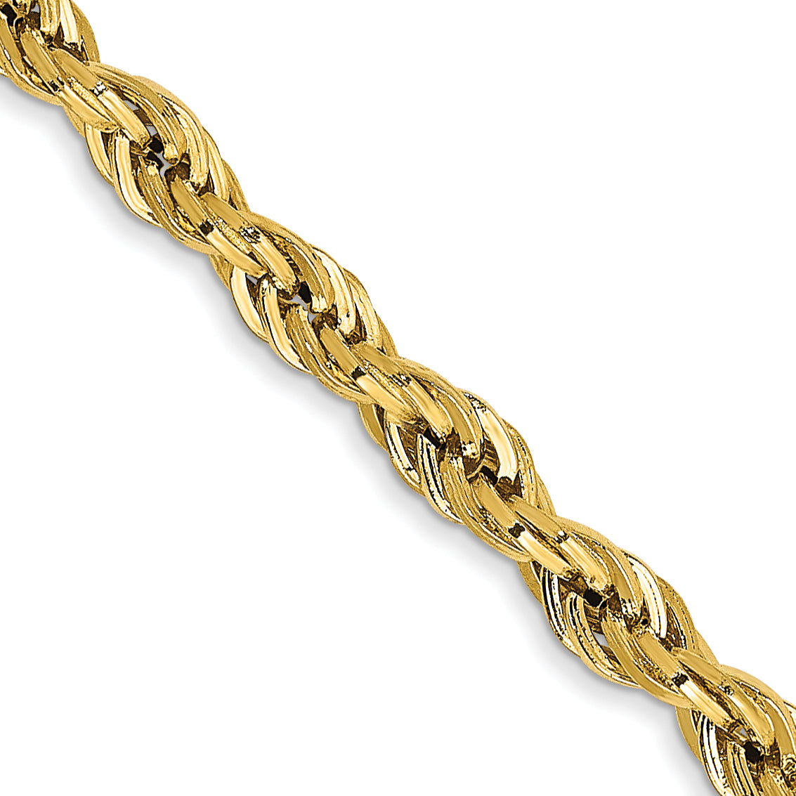 10k 3mm Semi-Solid Rope Chain