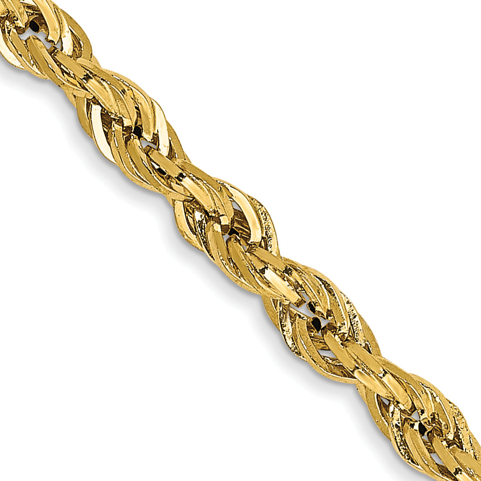 10k 2.8mm Semi-Solid Rope Chain