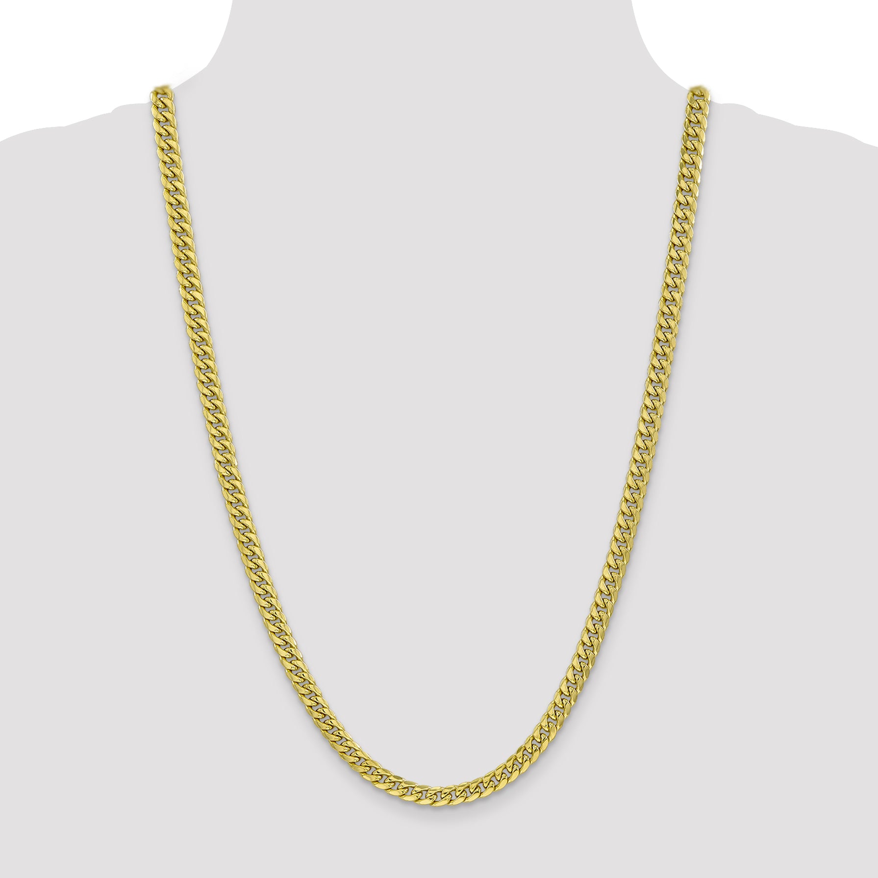 10k 6mm Semi-Solid Miami Cuban Chain