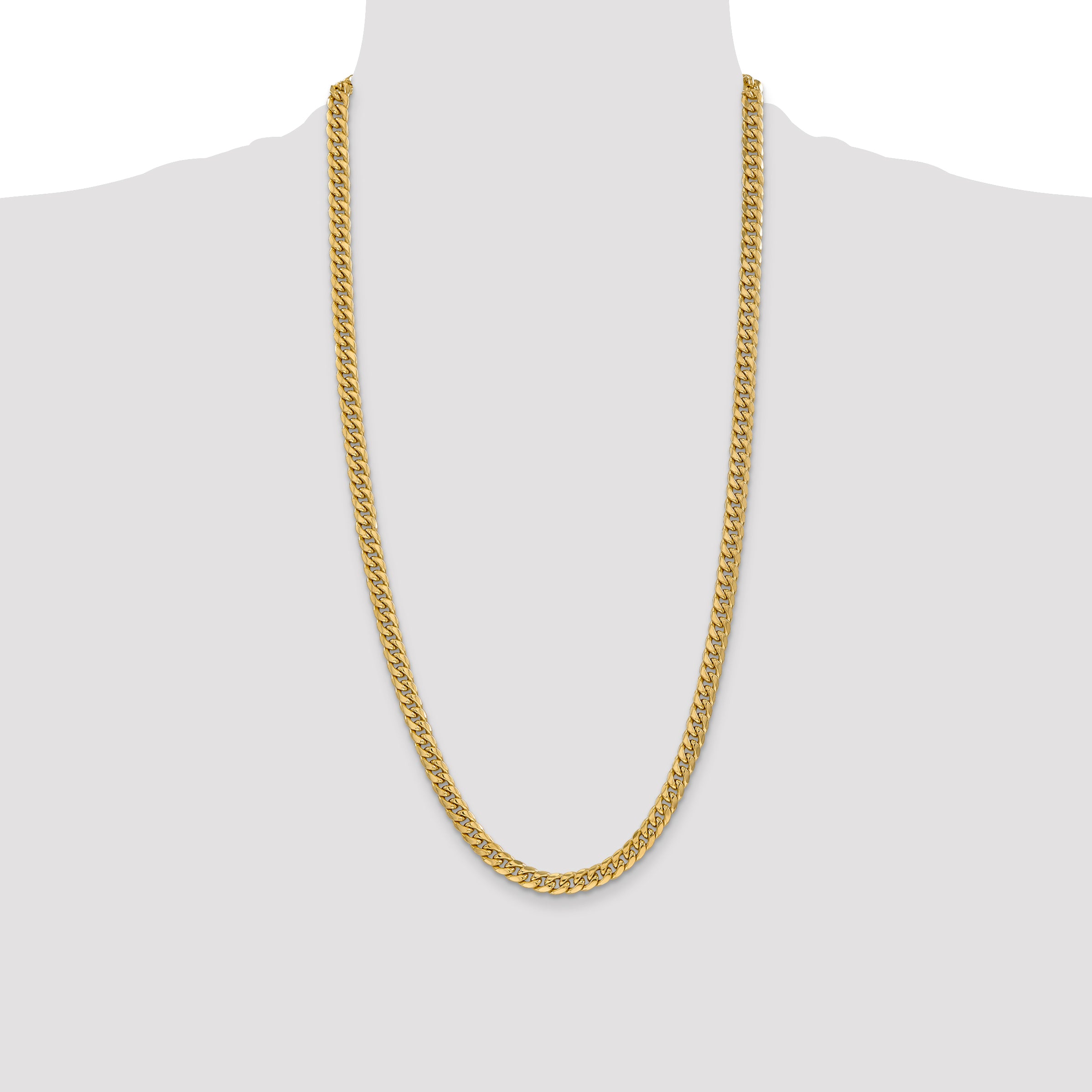 10k 6mm Semi-Solid Miami Cuban Chain