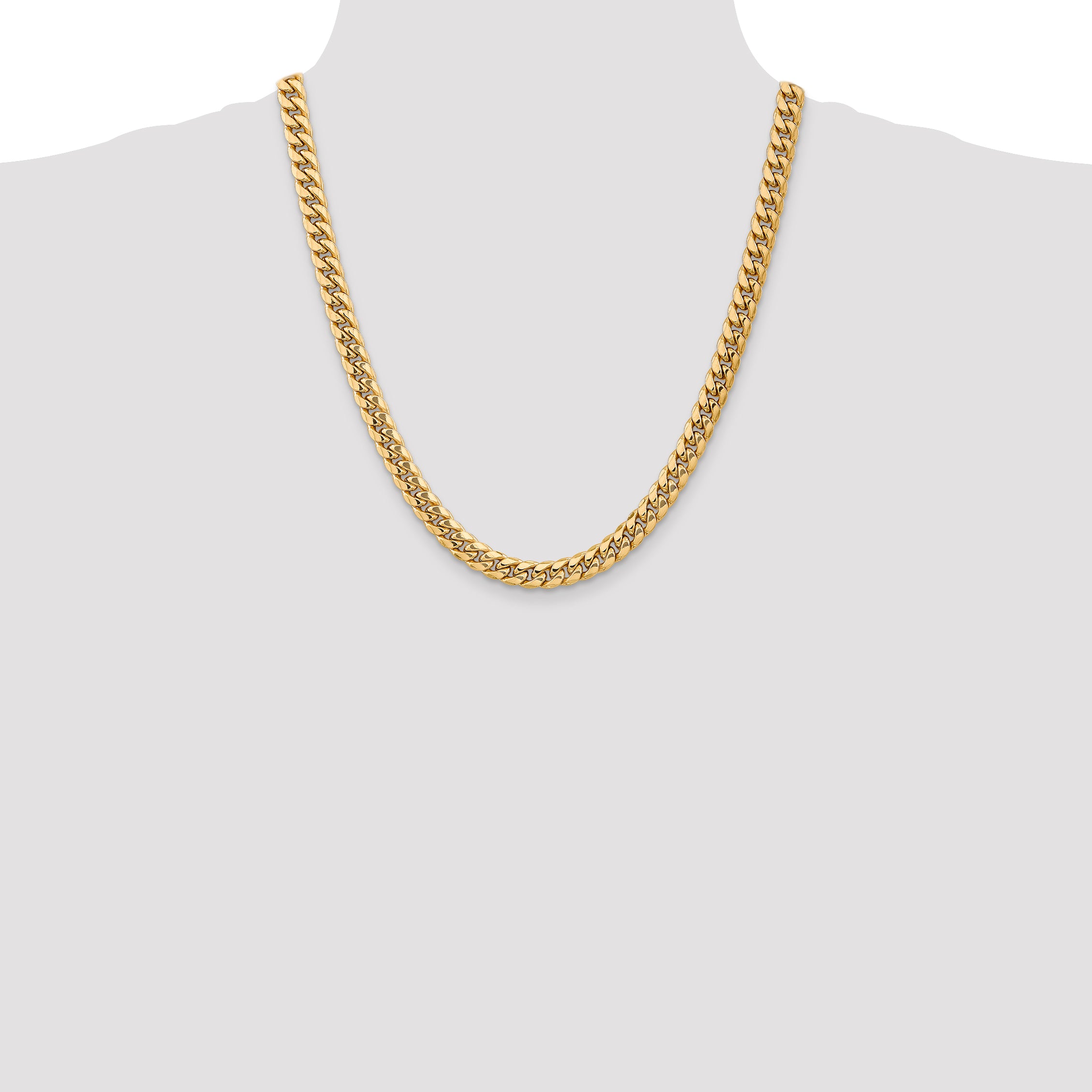 10k 7.3mm Semi-Solid Miami Cuban Chain