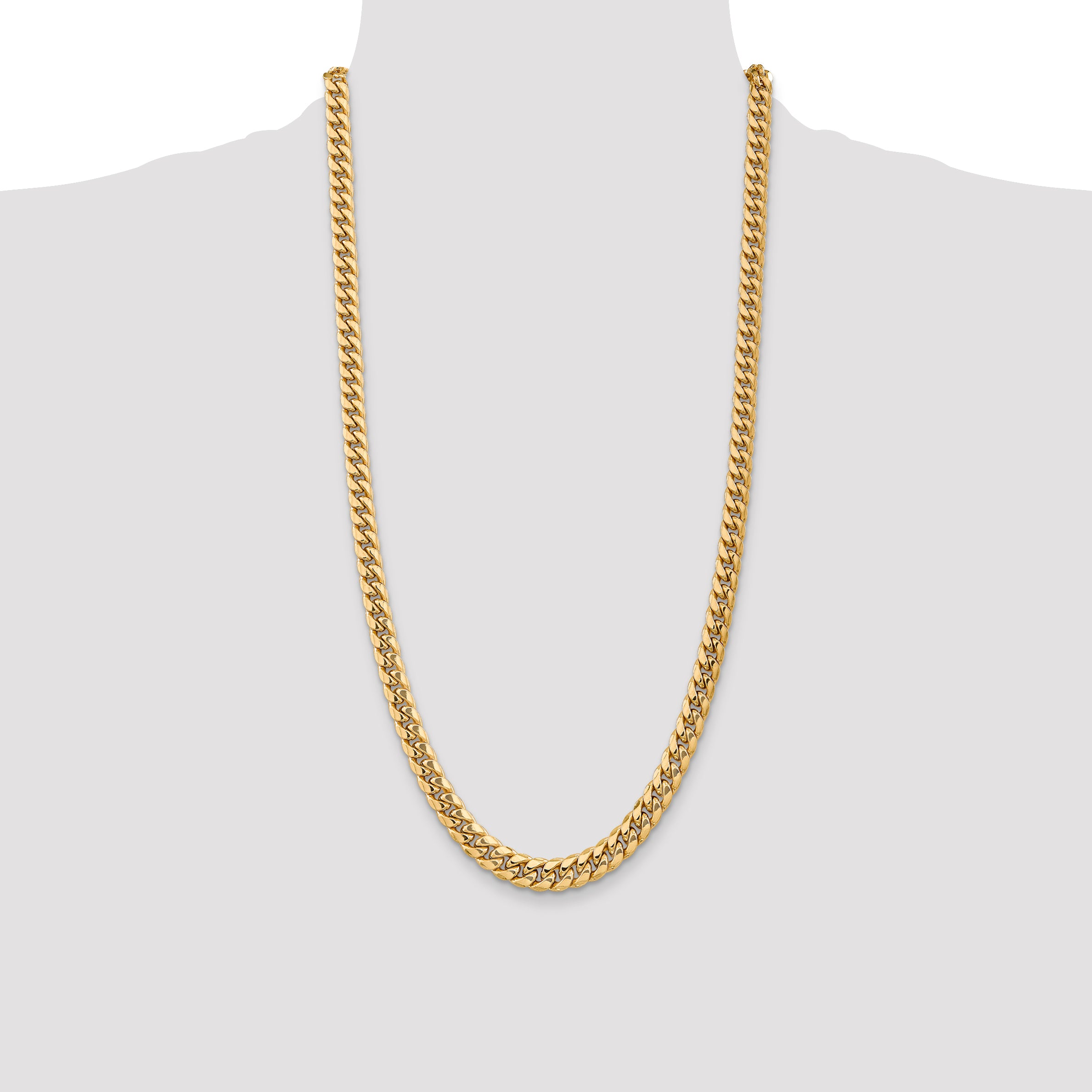 10k 7.3mm Semi-Solid Miami Cuban Chain