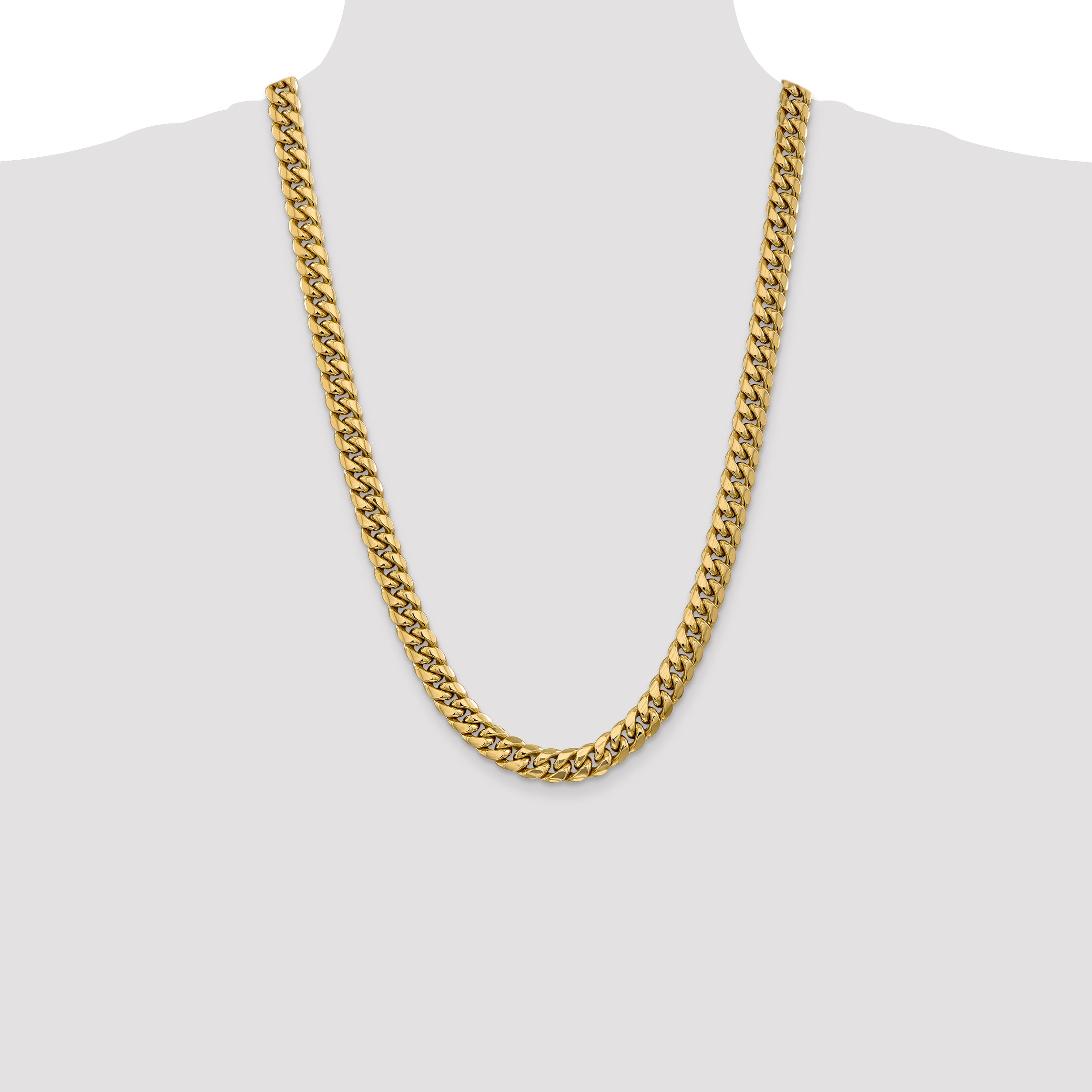 10k 9.3mm Semi-Solid Miami Cuban Chain