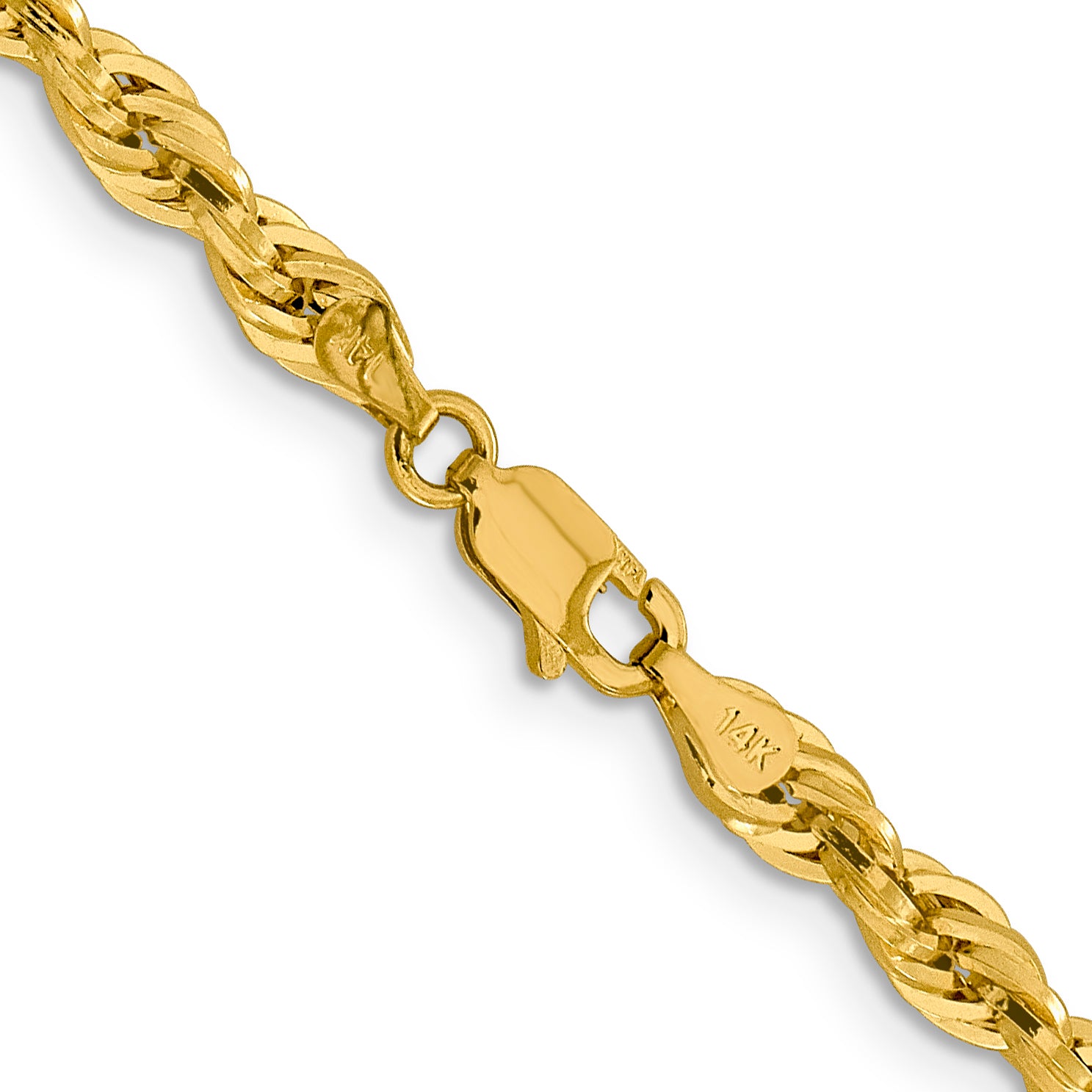 10k 4.25mm Semi-Solid Rope Chain