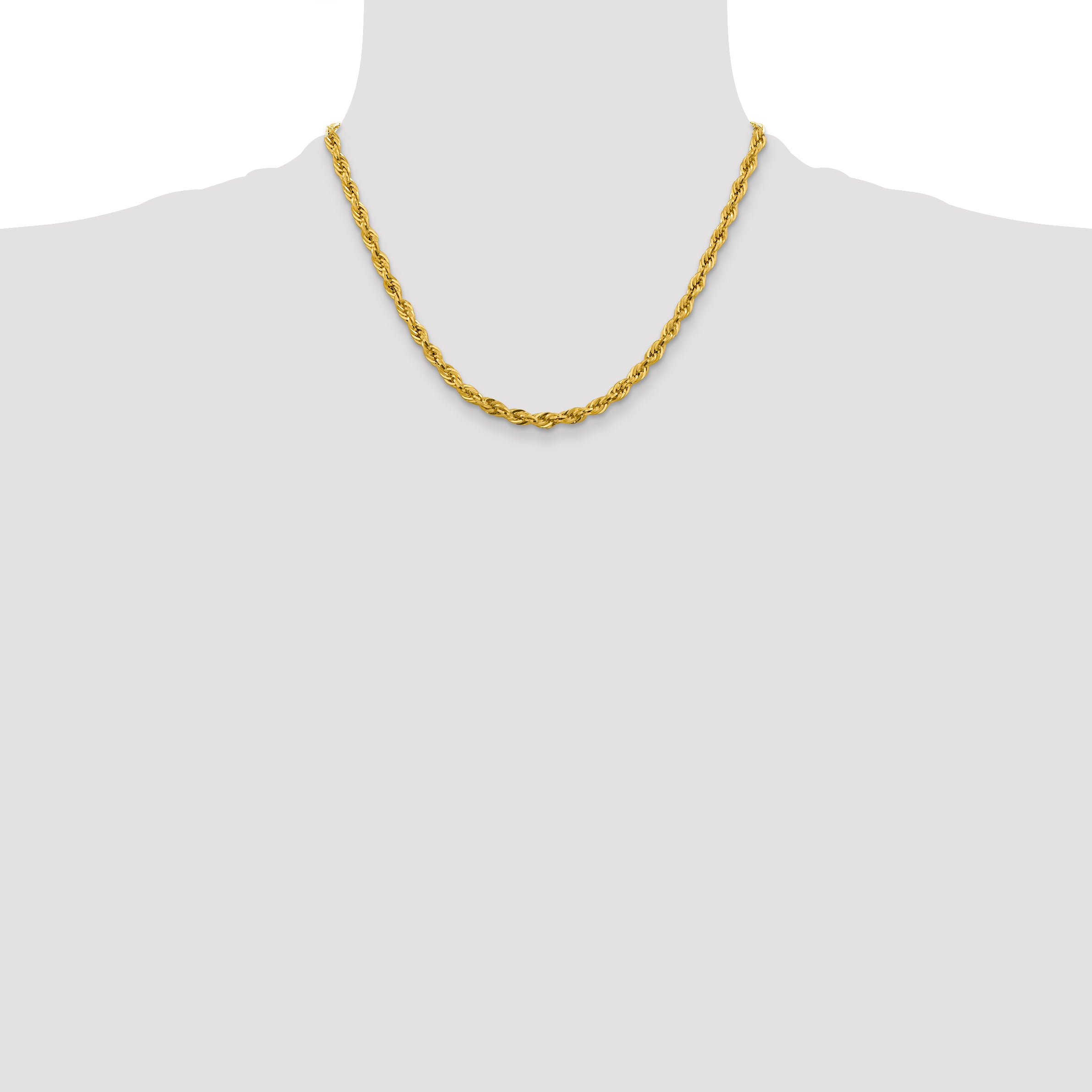 10k 4.25mm Semi-Solid Rope Chain