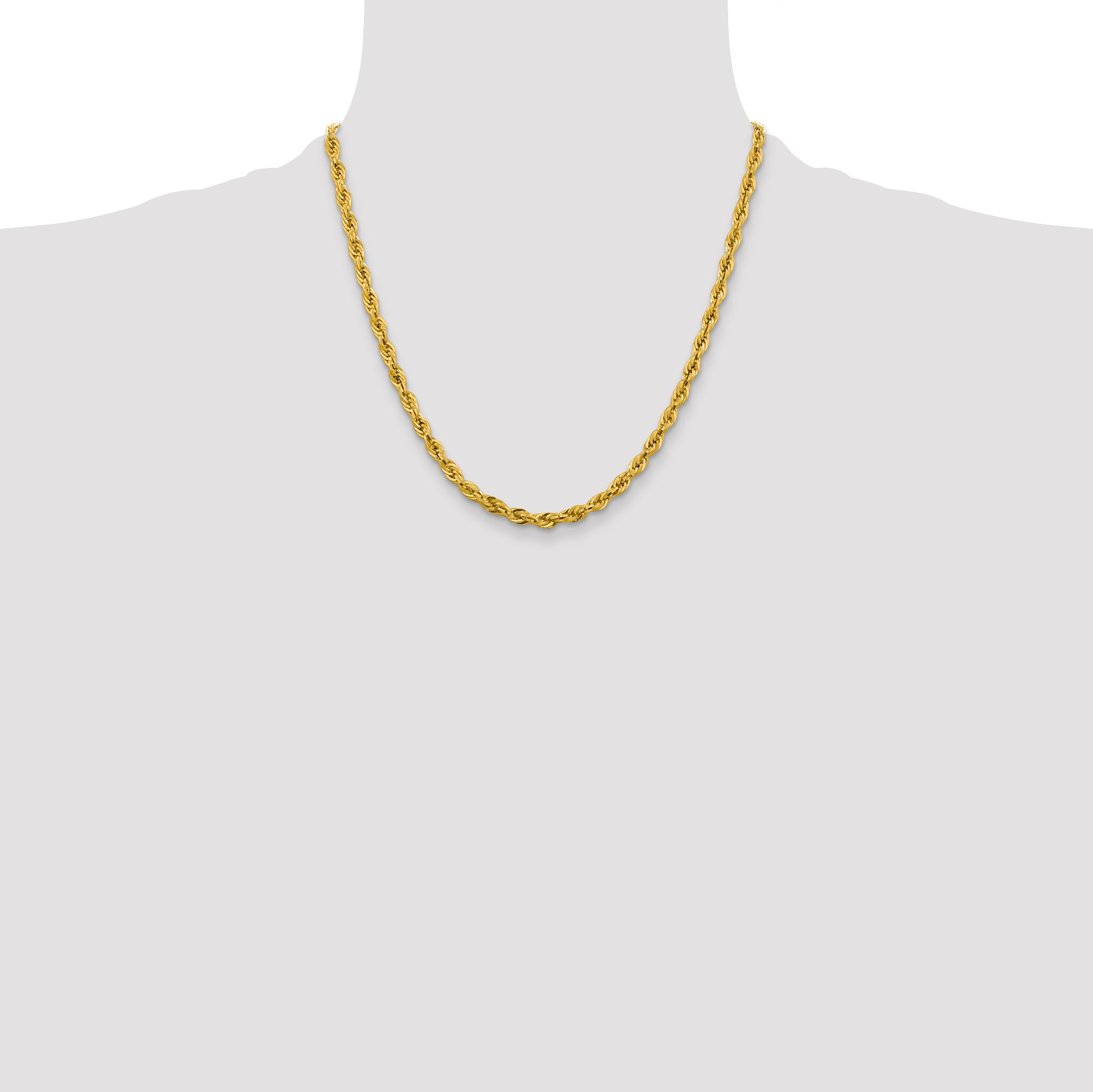 10k 4.25mm Semi-Solid Rope Chain