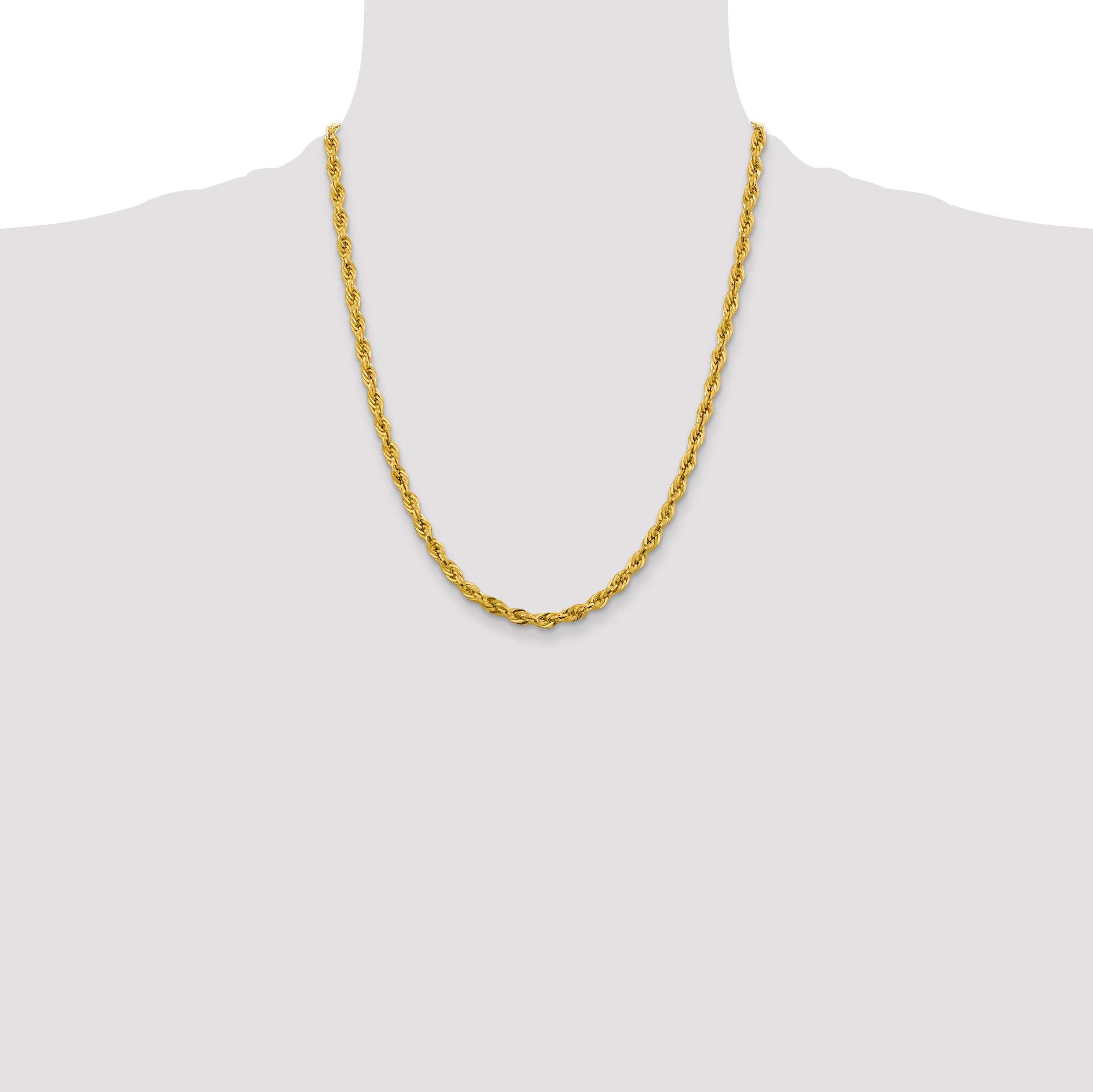 10k 4.25mm Semi-Solid Rope Chain