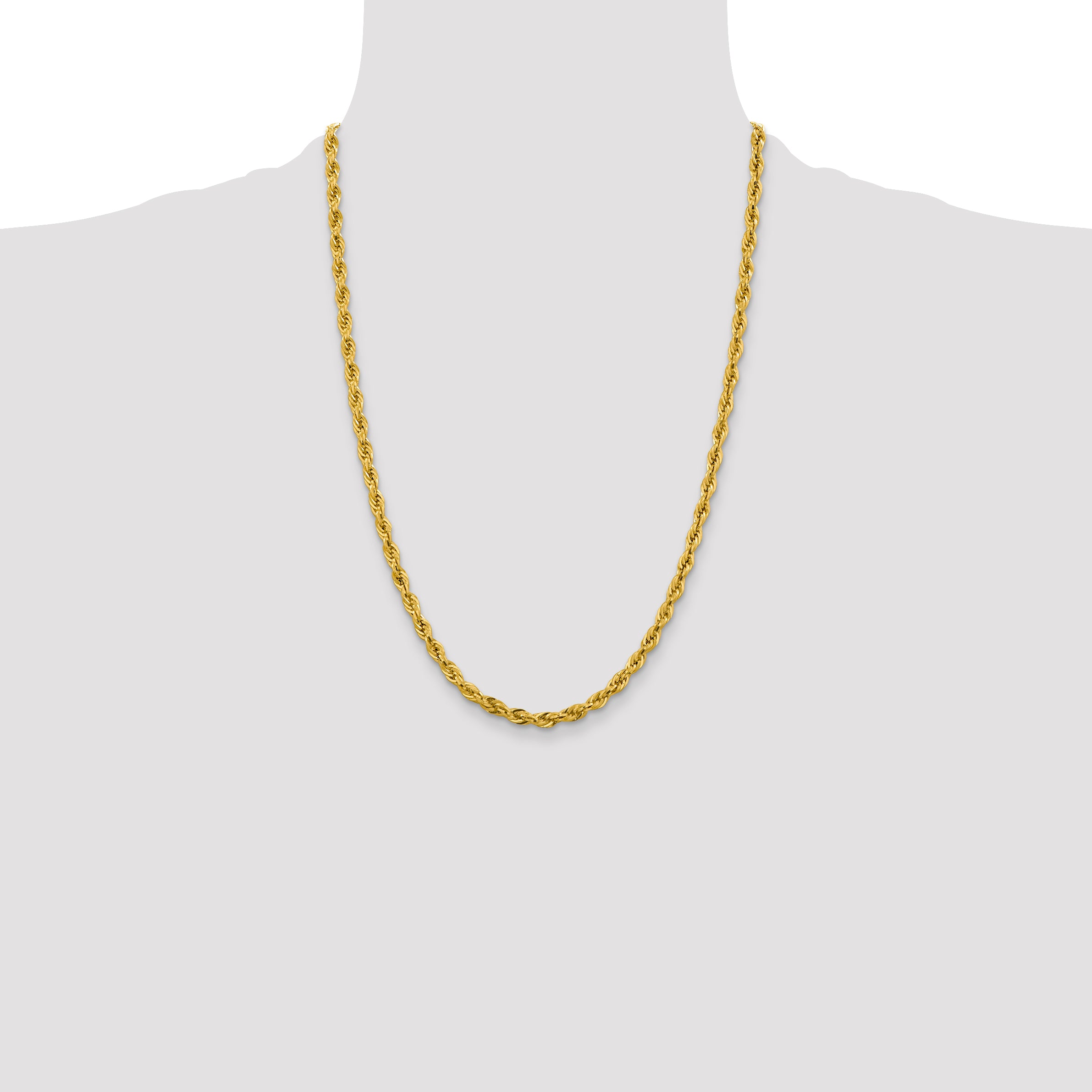 10k 4.25mm Semi-Solid Rope Chain