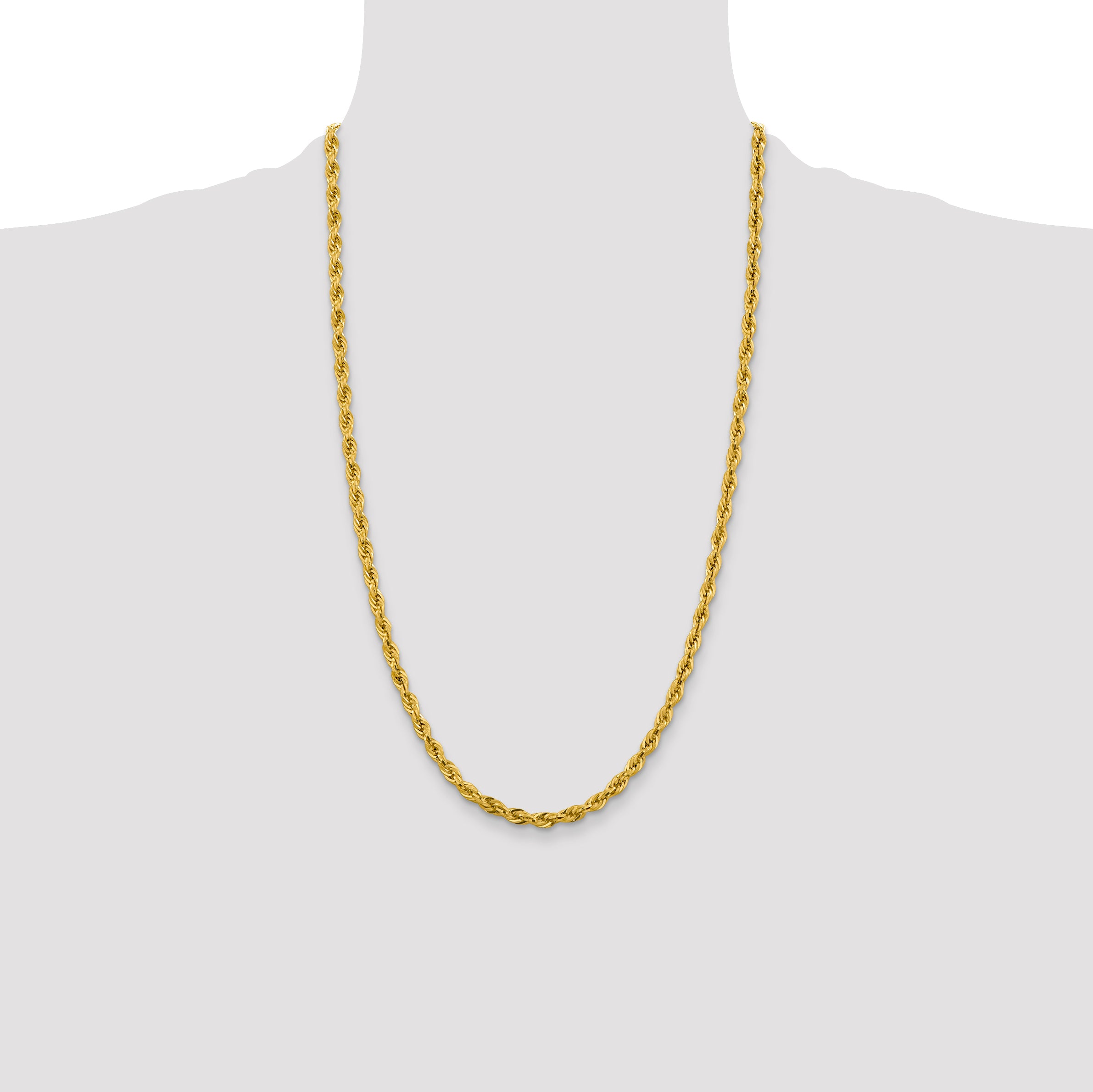 10k 4.25mm Semi-Solid Rope Chain