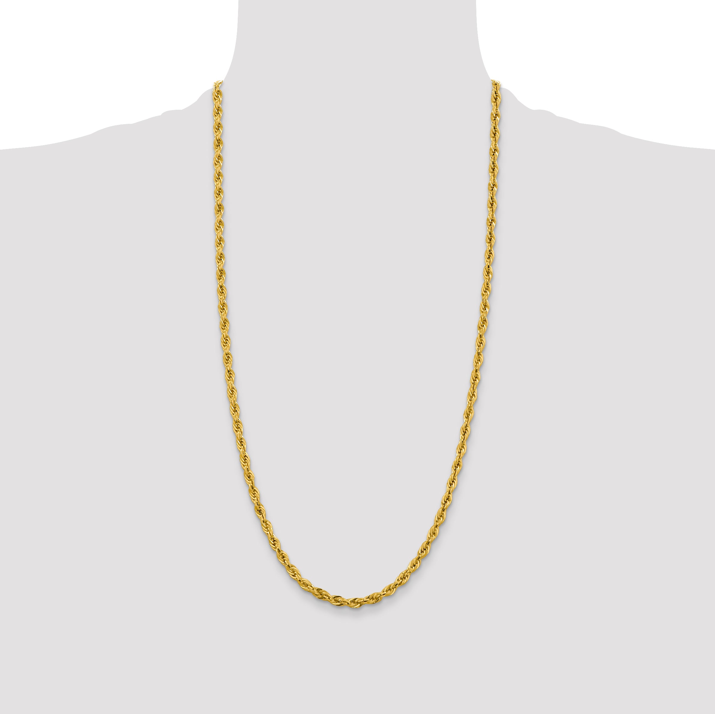 10k 4.25mm Semi-Solid Rope Chain