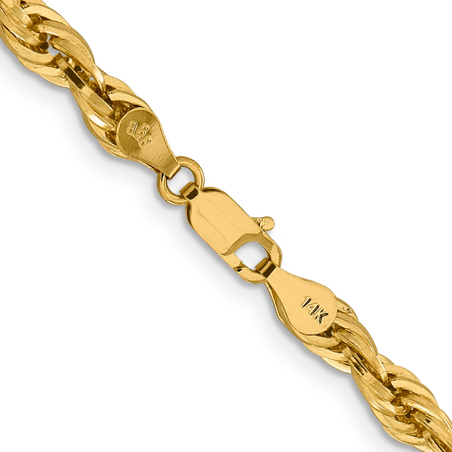 10k 4.75mm Semi-Solid Rope Chain