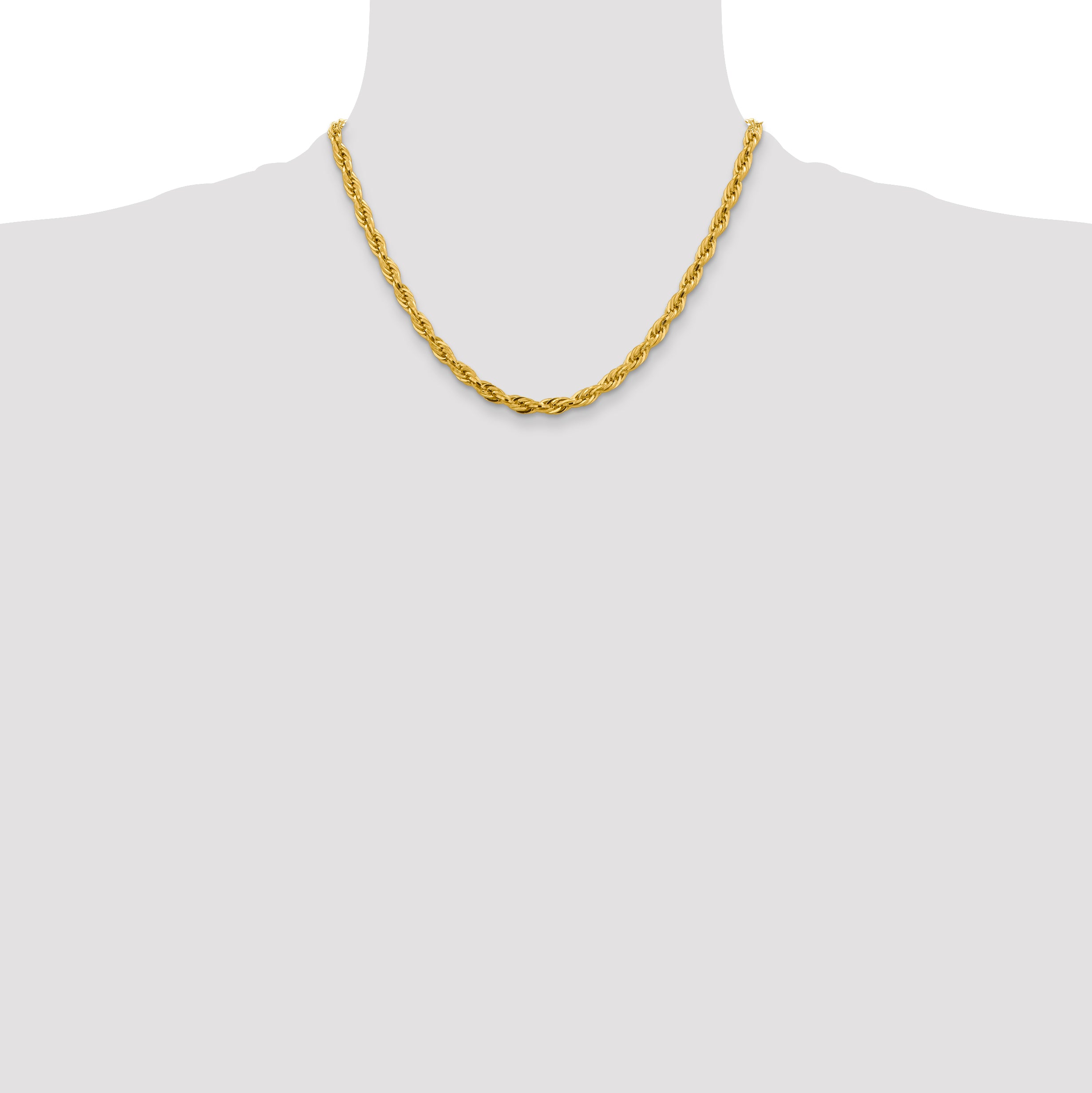 10k 4.75mm Semi-Solid Rope Chain