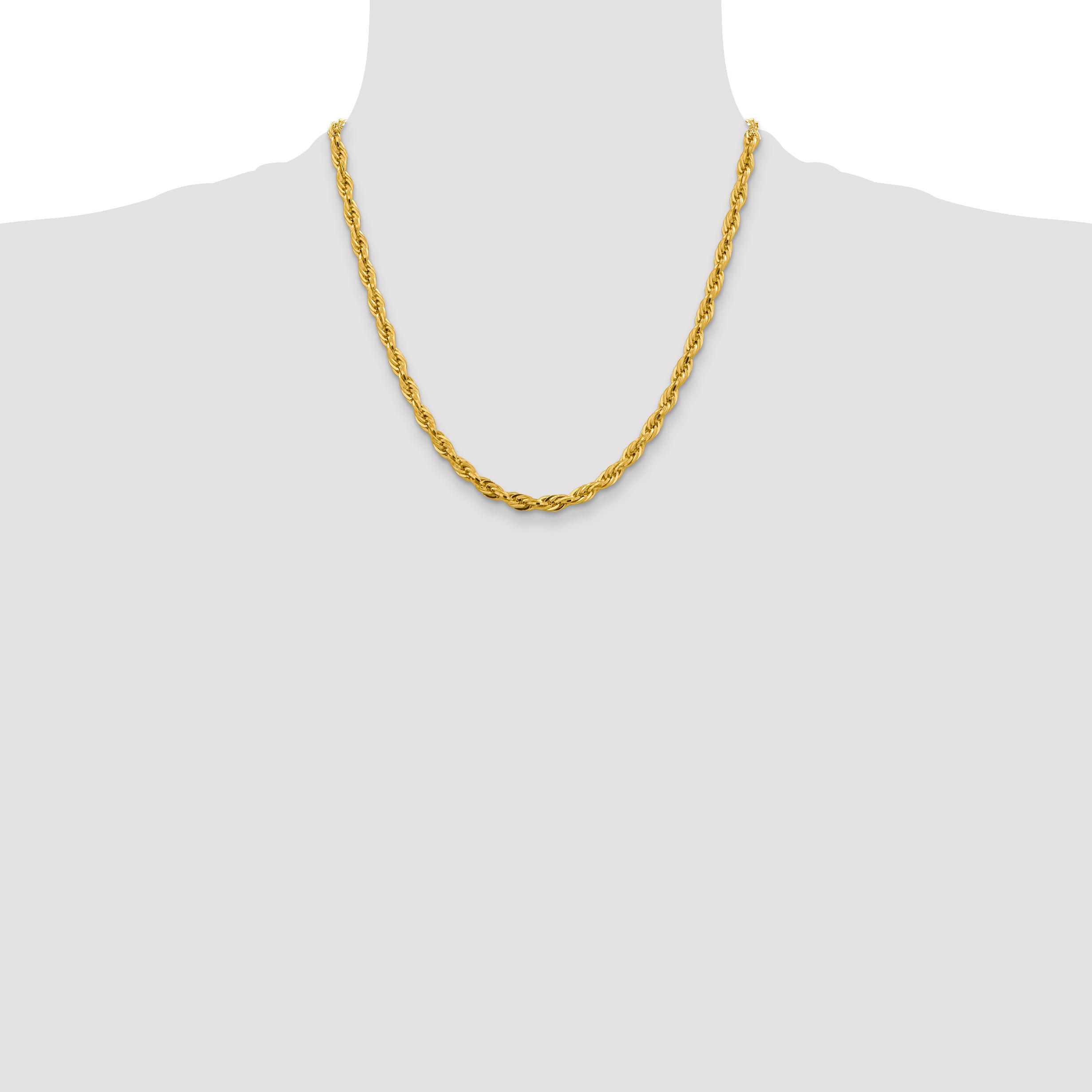 10k 4.75mm Semi-Solid Rope Chain