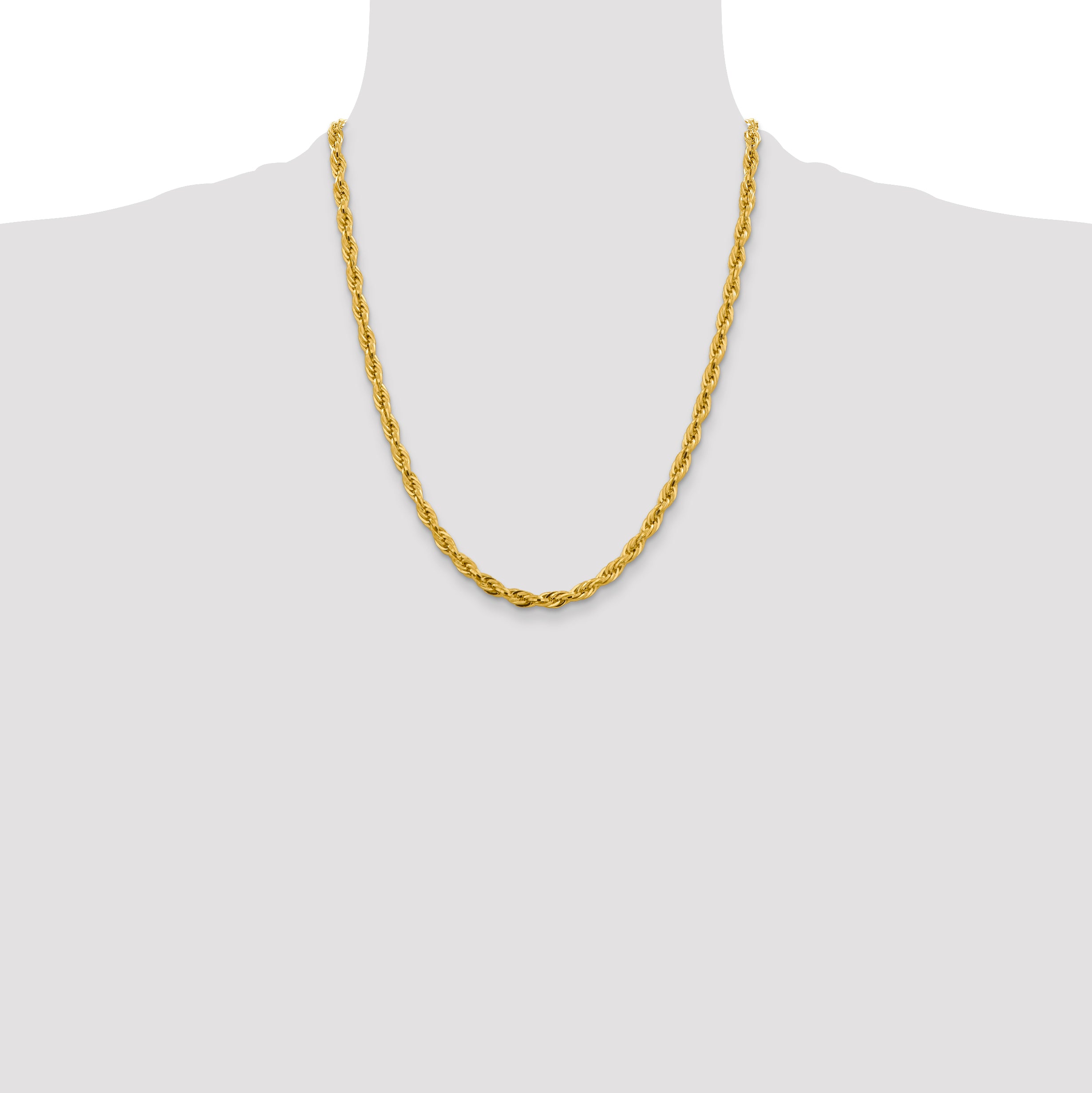 10k 4.75mm Semi-Solid Rope Chain