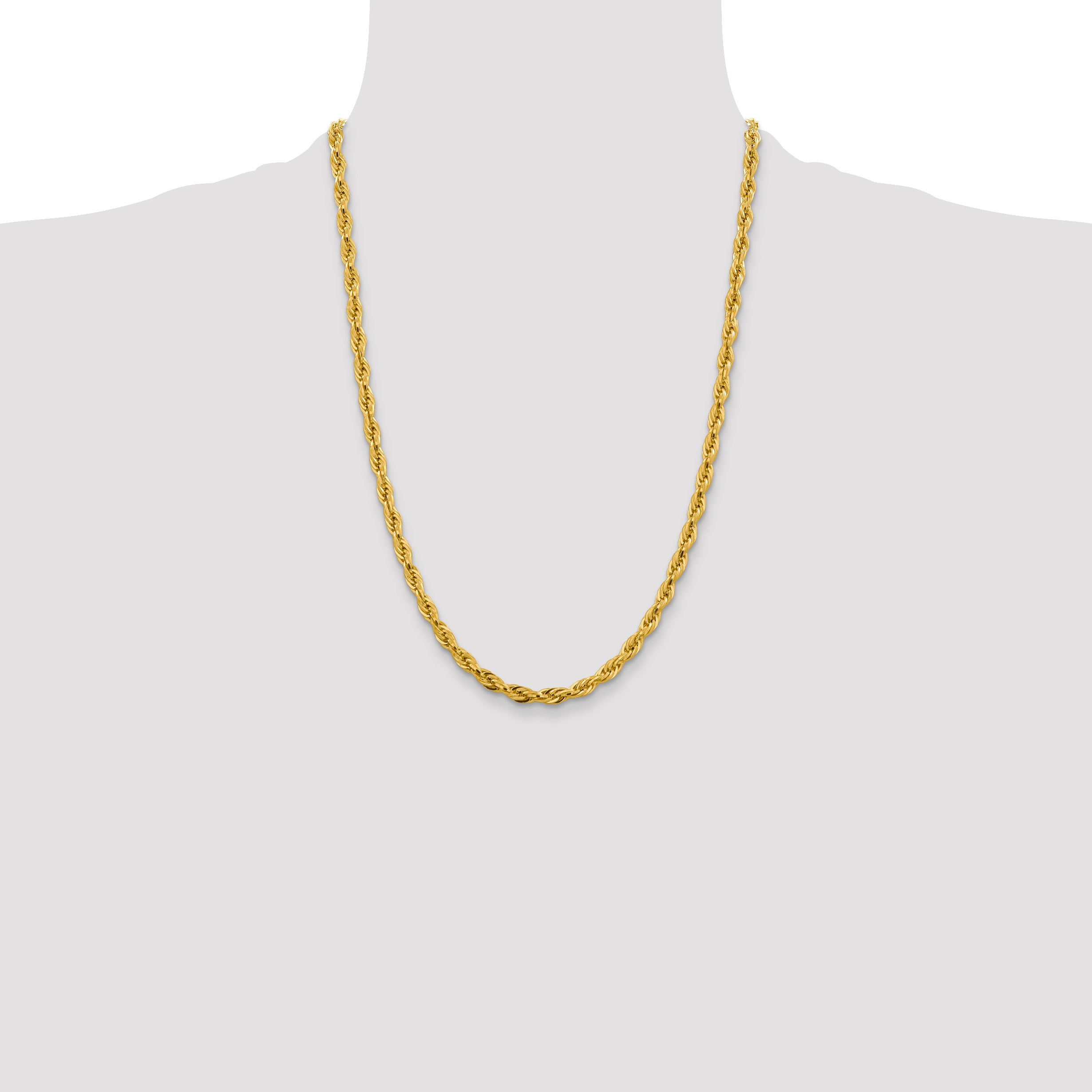 10k 4.75mm Semi-Solid Rope Chain