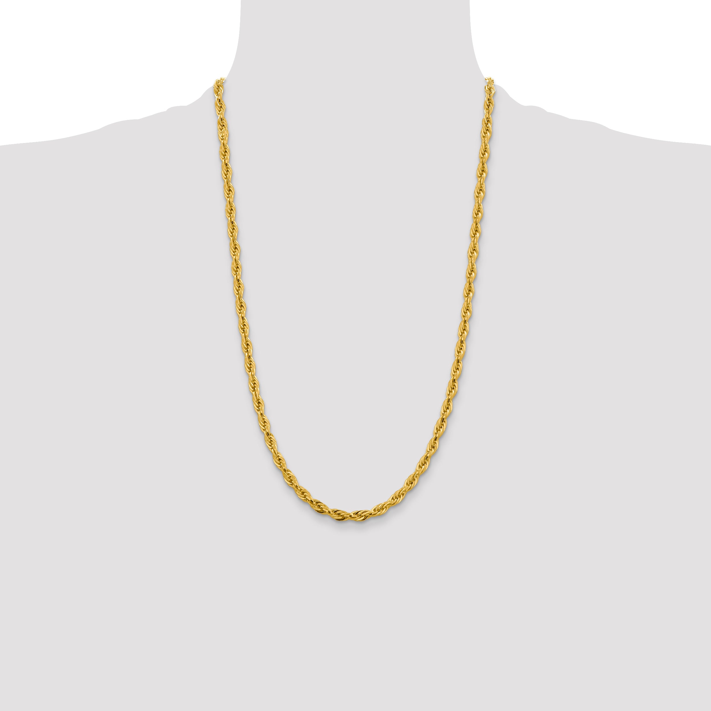 10k 4.75mm Semi-Solid Rope Chain