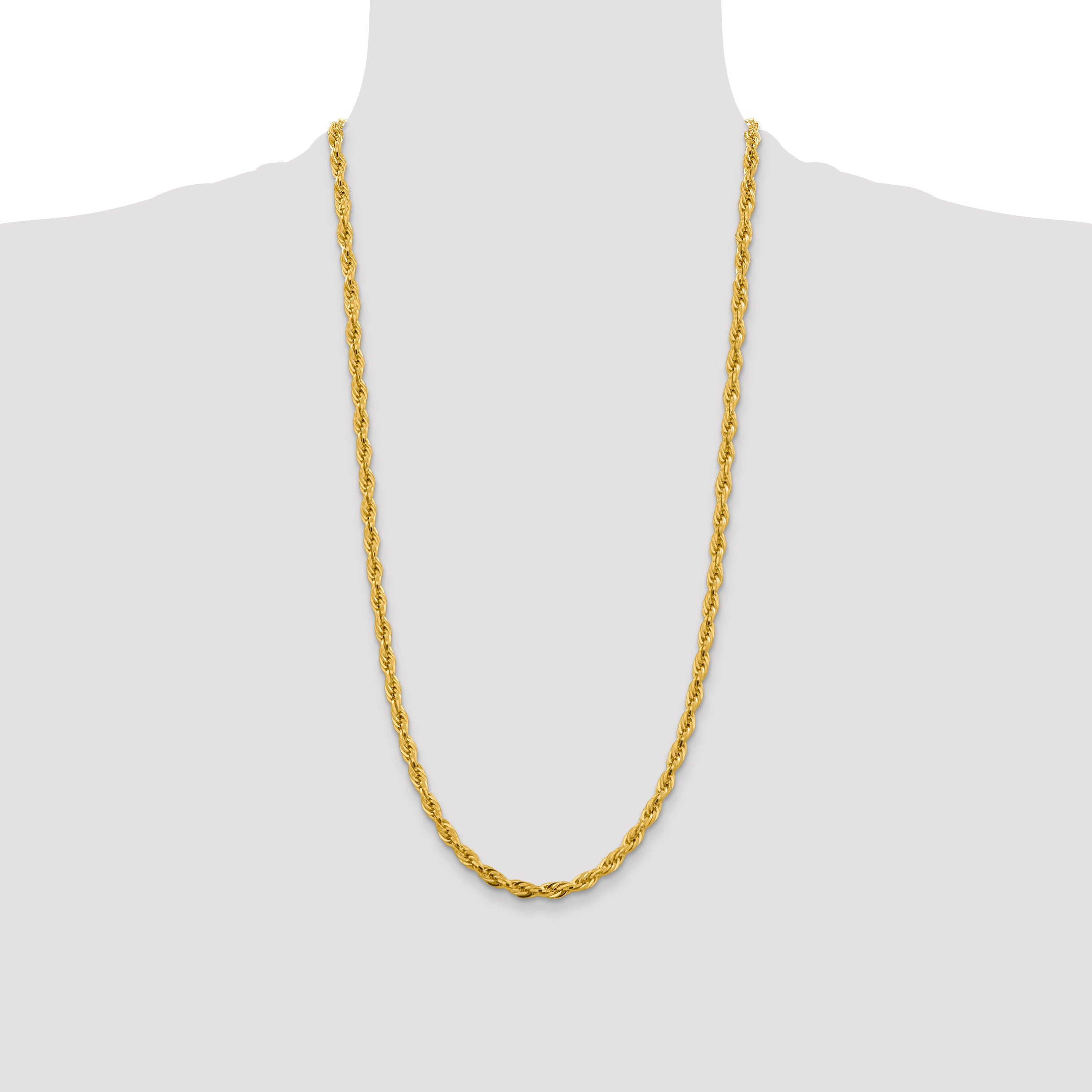 10k 4.75mm Semi-Solid Rope Chain