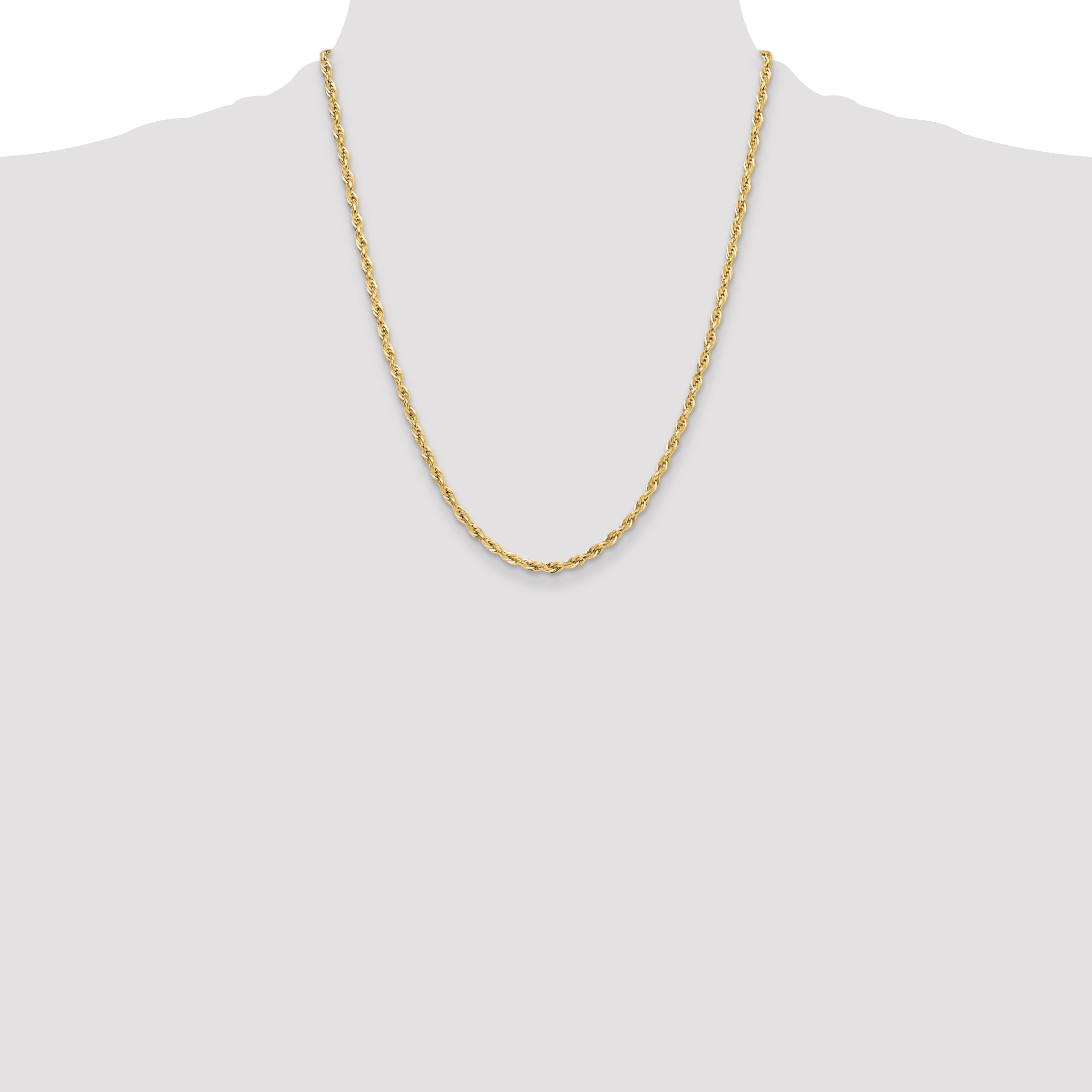 10k 3.5mm Semi-Solid Rope Chain