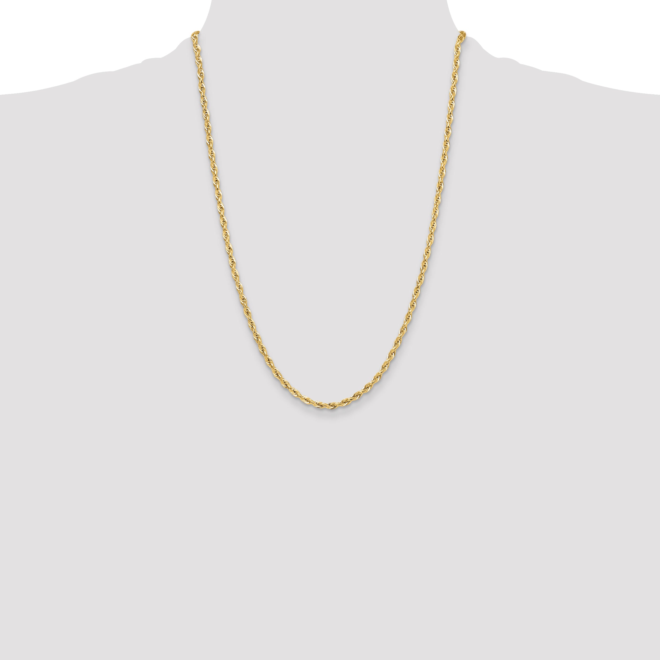 10k 3.5mm Semi-Solid Rope Chain