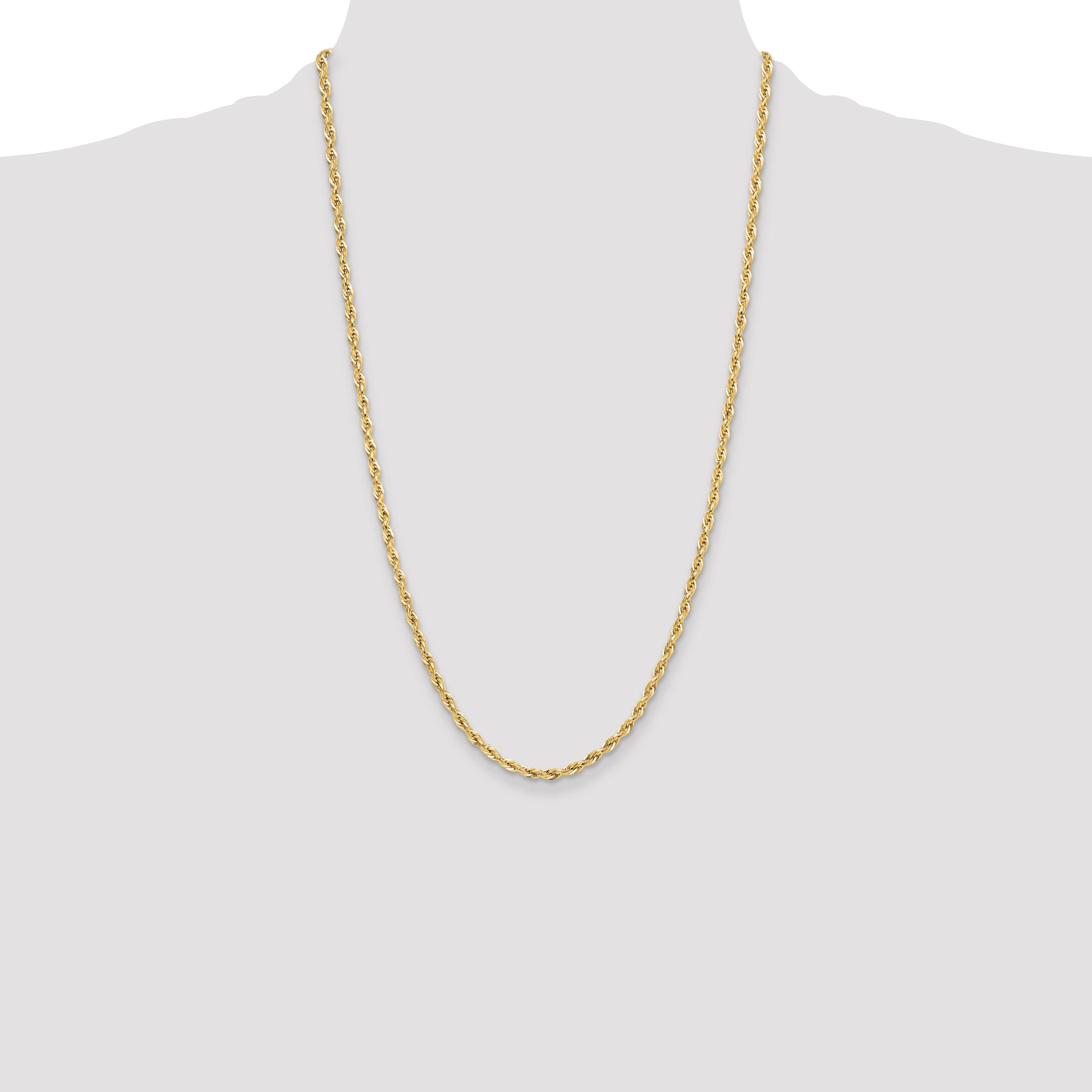 10k 3.5mm Semi-Solid Rope Chain