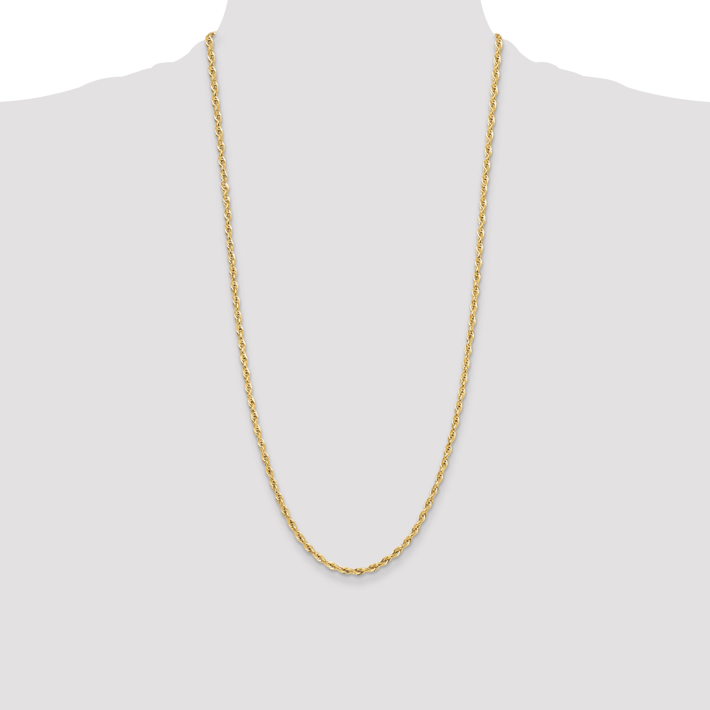 10k 3.5mm Semi-Solid Rope Chain